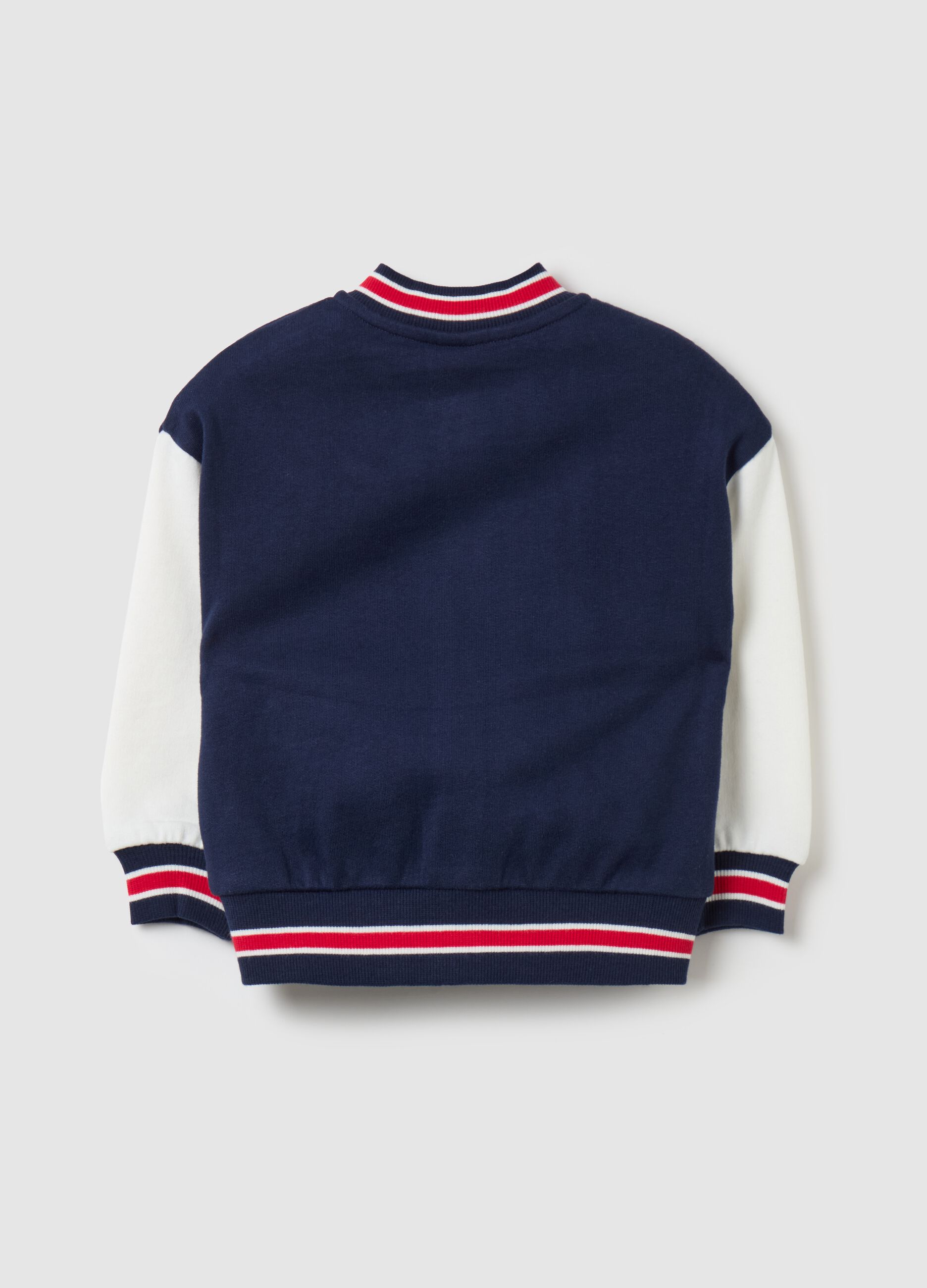 Felpa varsity in cotone bio con patch