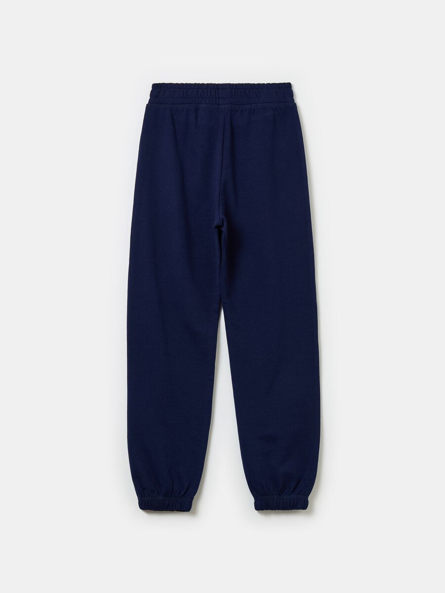 Fleece joggers with elasticated edging_1