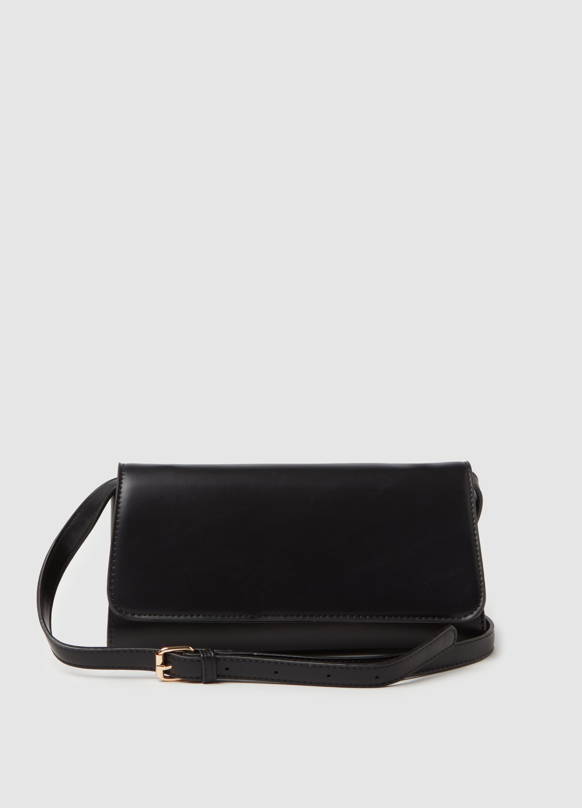 Contemporary baguette bag with shoulder strap