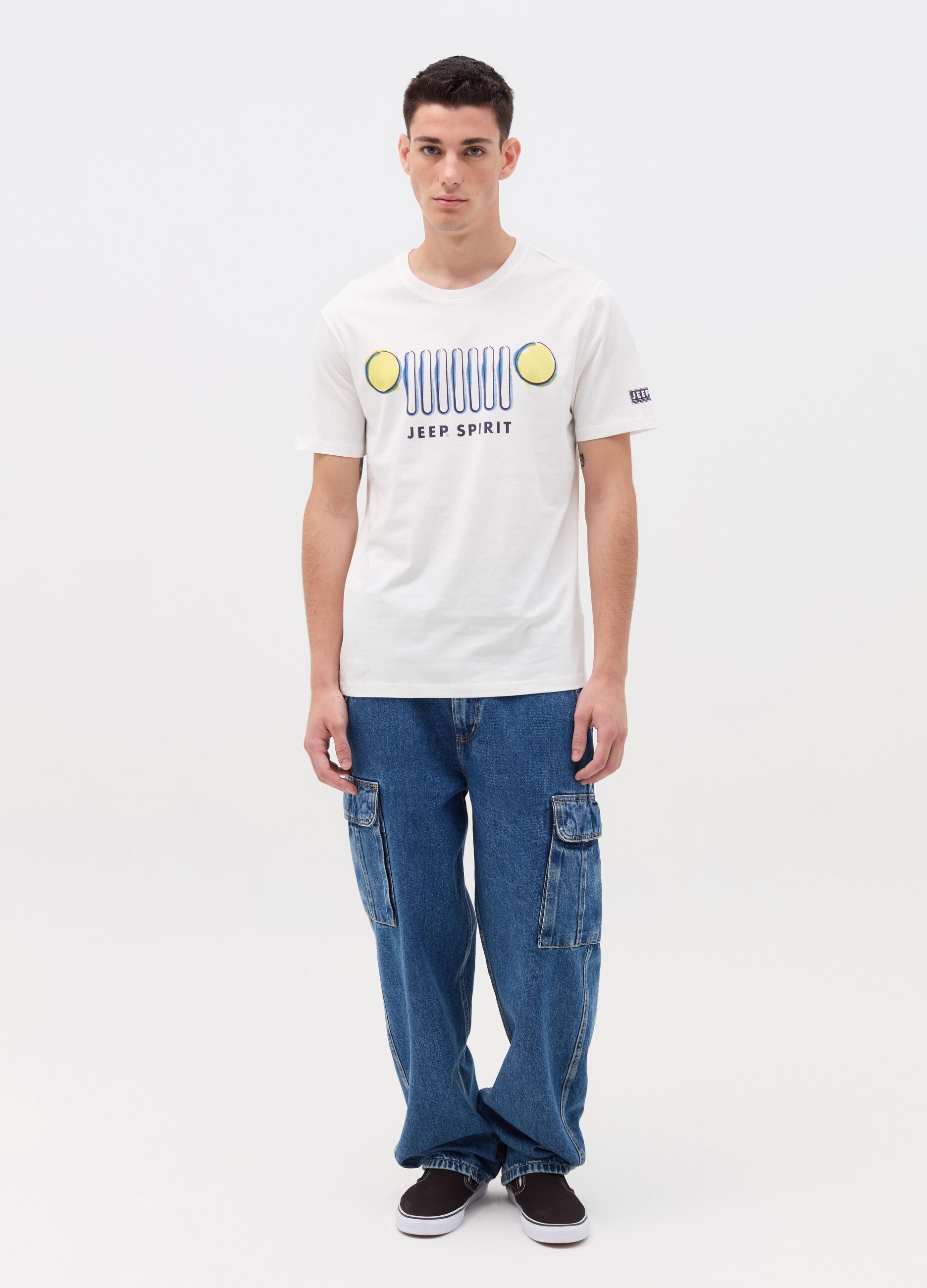 Cotton T-shirt with Jeep Spirit print