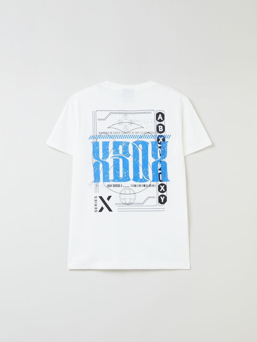 Cotton T-shirt with X-Box Series print_1
