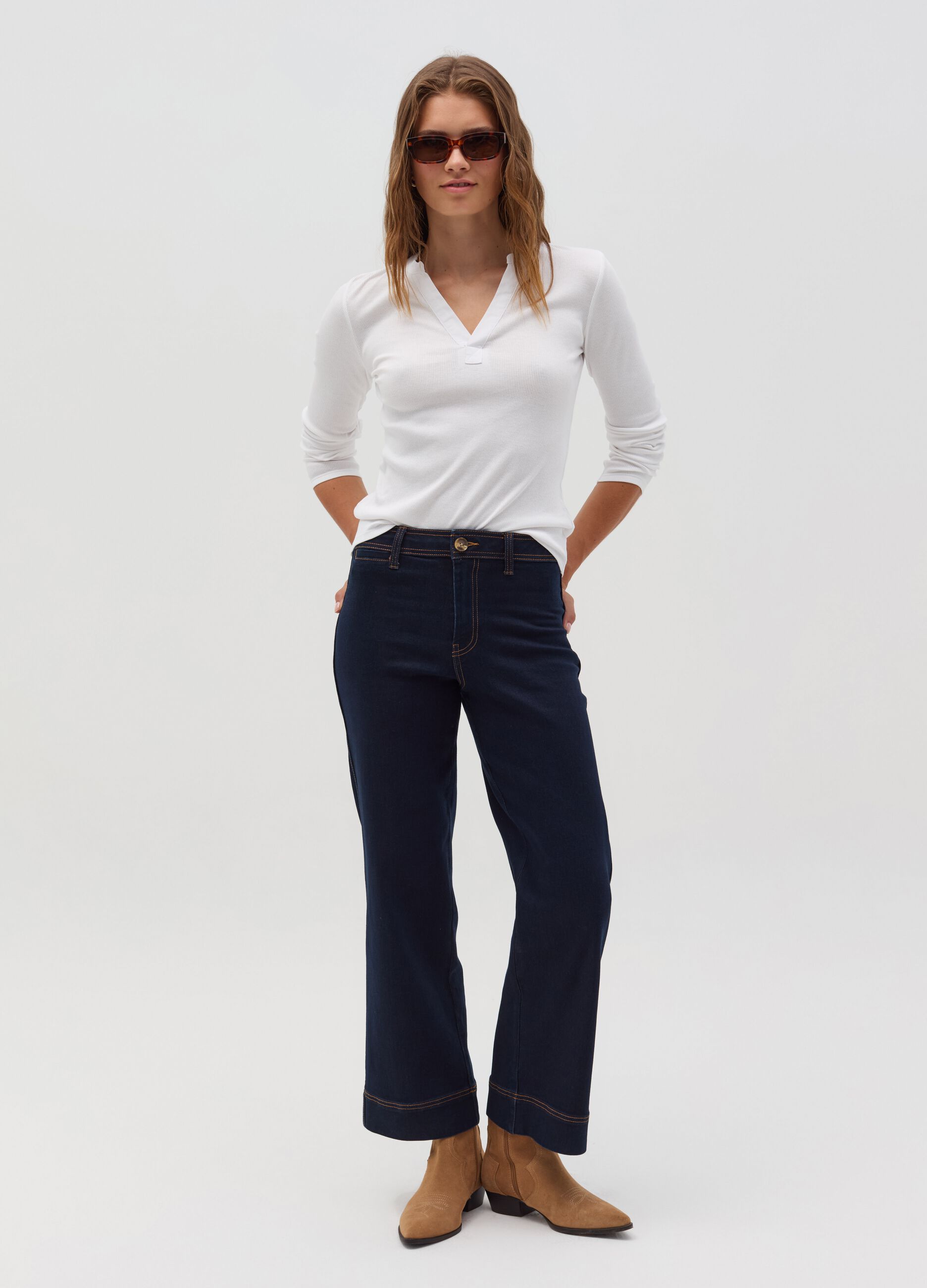 Jeans culotte stretch