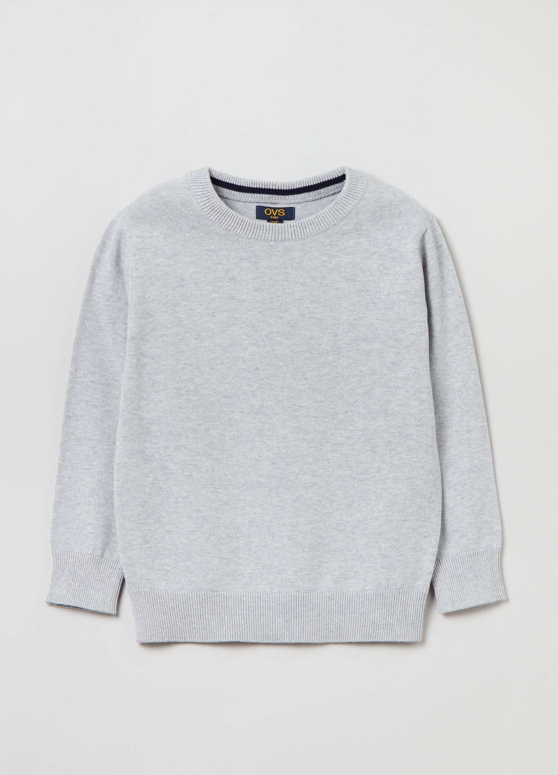 Cotton pullover with round neck