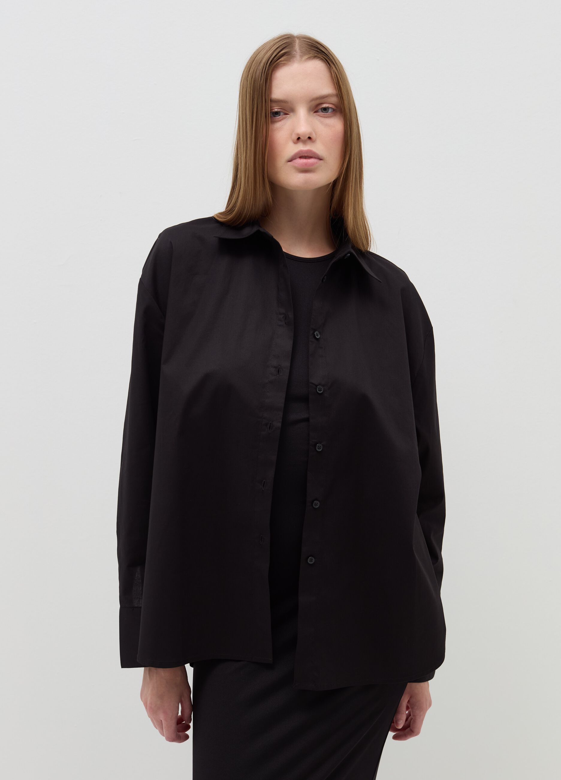 Oversized shirt in poplin