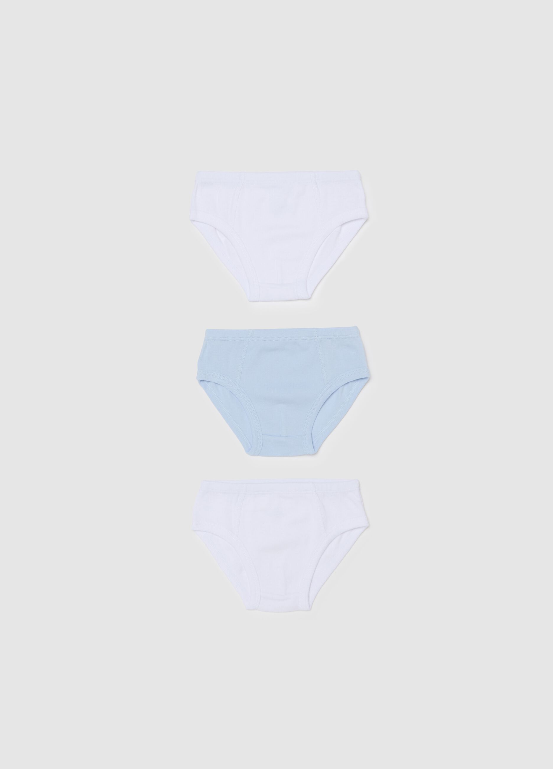 Three-pack organic cotton and viscose briefs