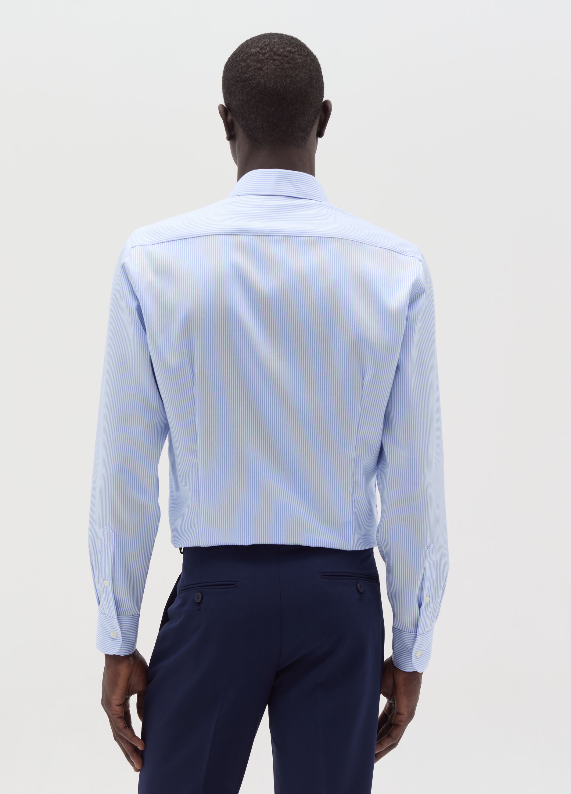 Slim-fit shirt with double-twist stripes