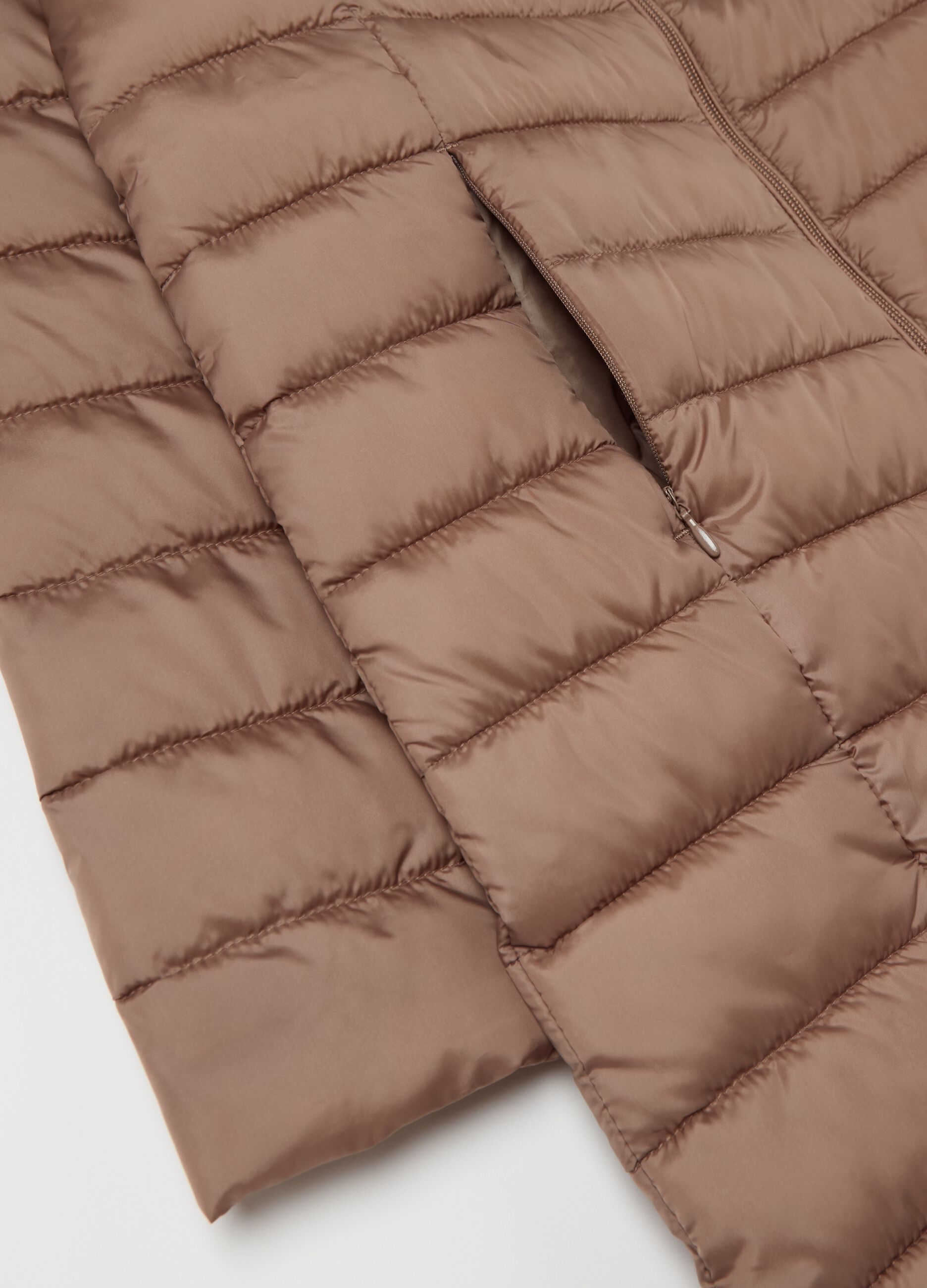 Essential long ultralight down jacket