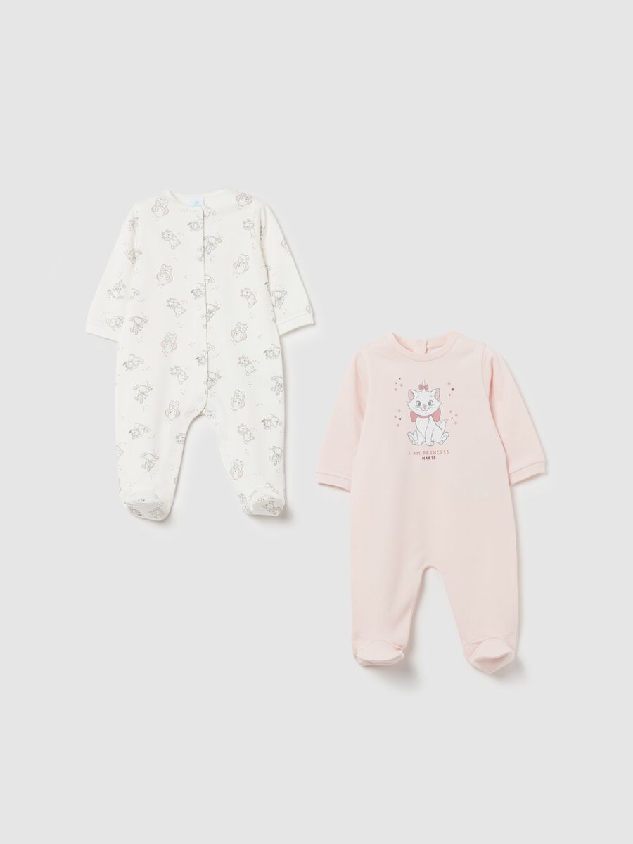 Two-pack Marie onesies in organic cotton with feet_0