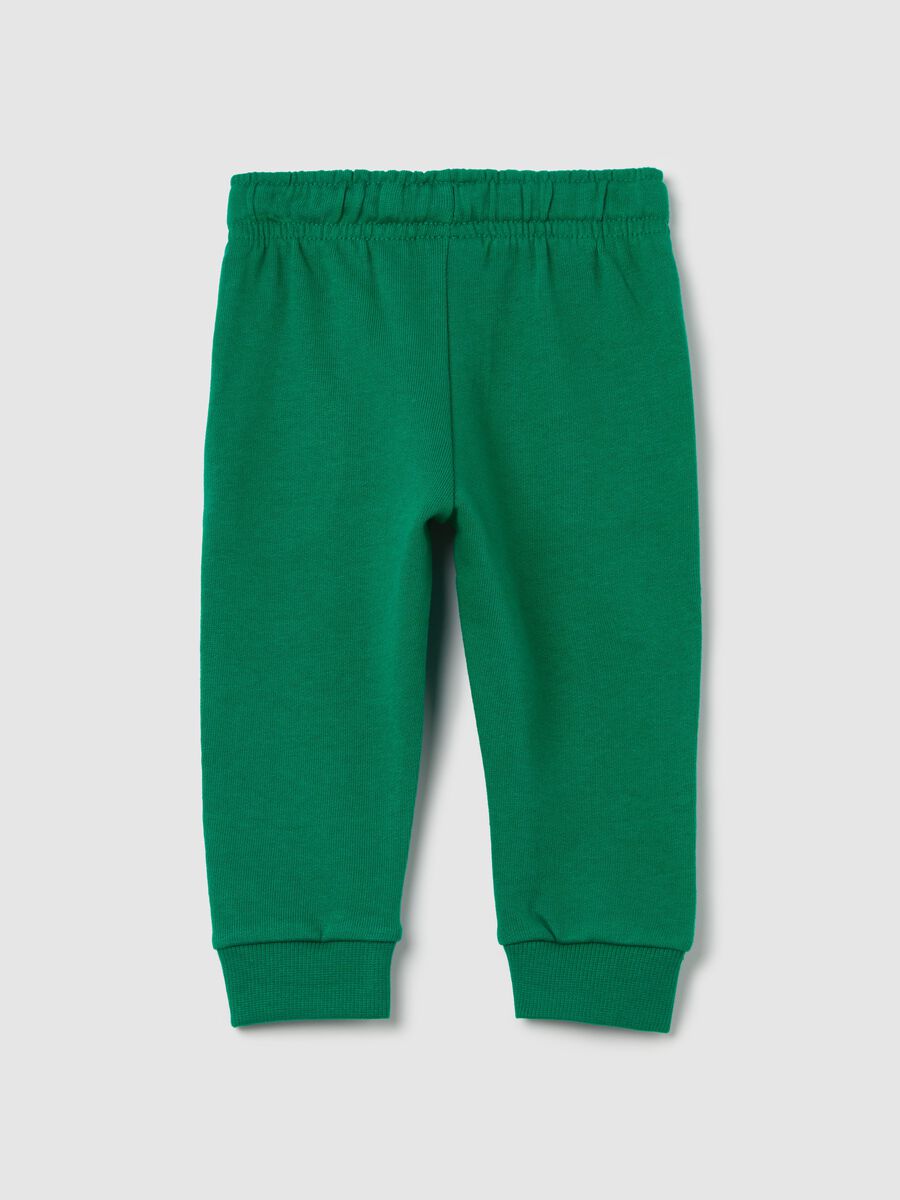 Fleece joggers with drawstring and print_1