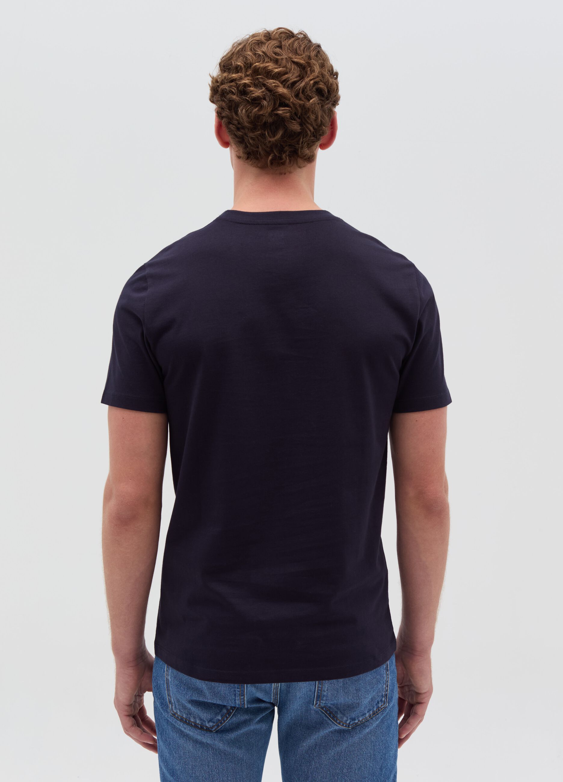 Cotton T-shirt with round neck