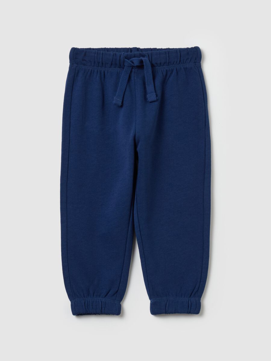 Fleece joggers with drawstring and print_0