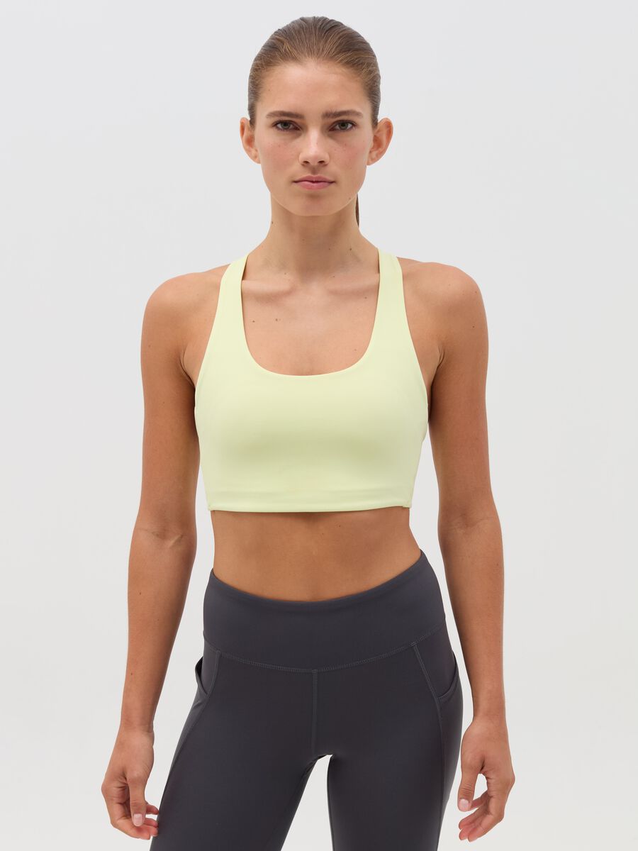 Sports bra with crossover shoulder straps_0