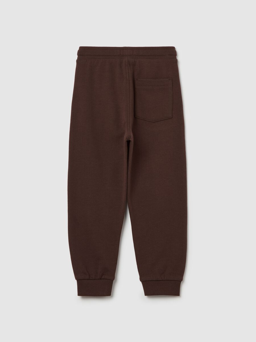 Fleece joggers with pockets and drawstring_1