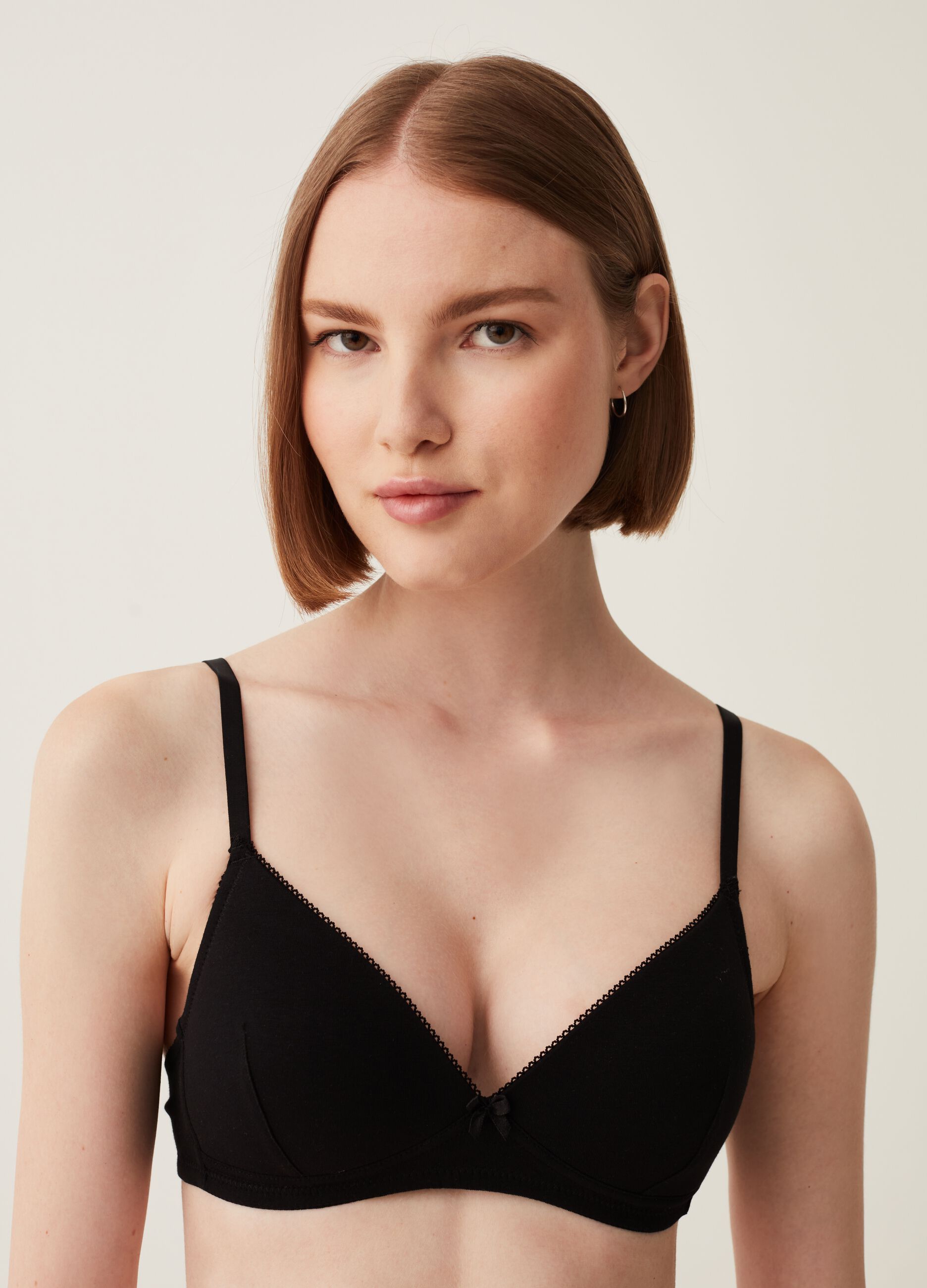 The Triangle stretch cotton triangle bra