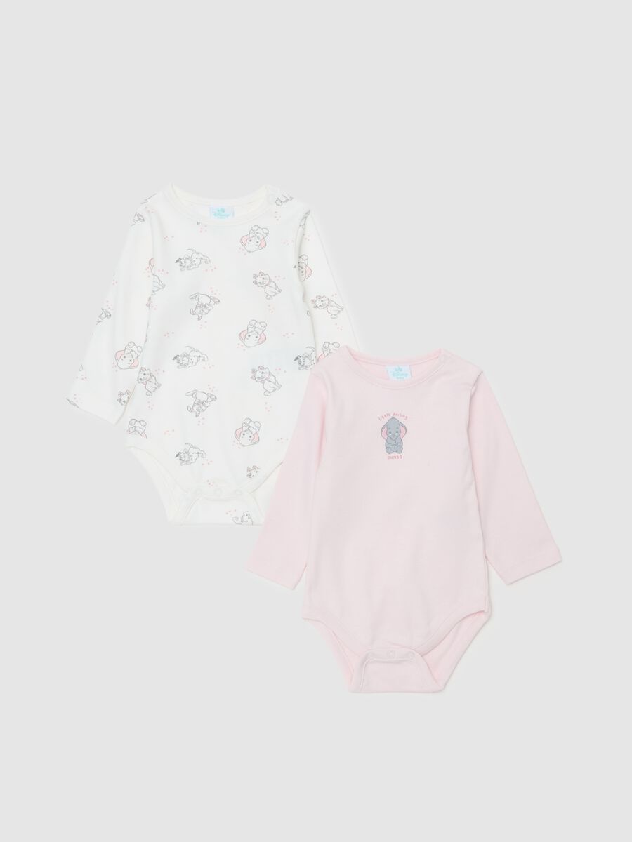 Two-pack bodysuits in organic cotton with Dumbo print_0