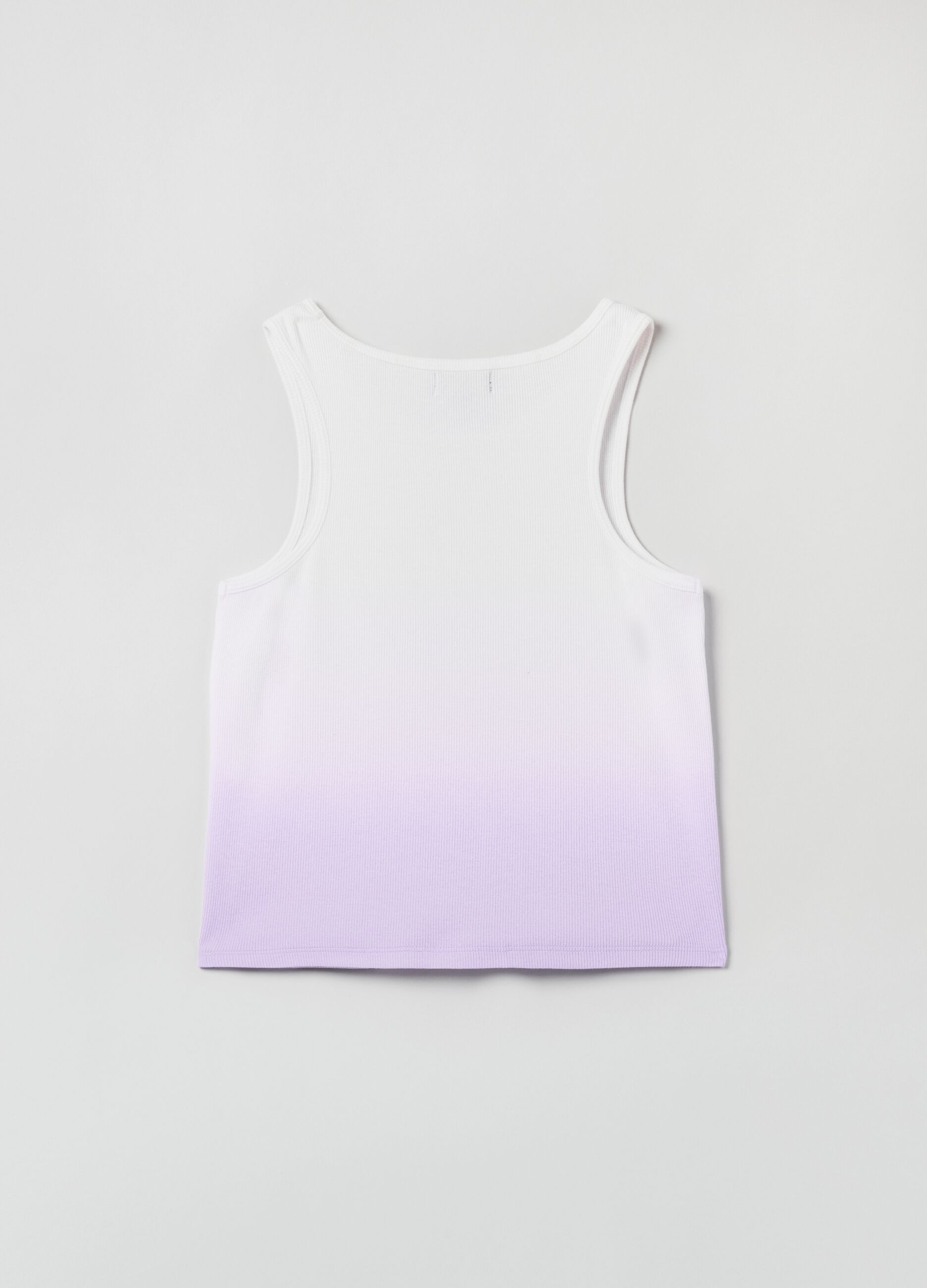 Ribbed tank top with dye-dye pattern