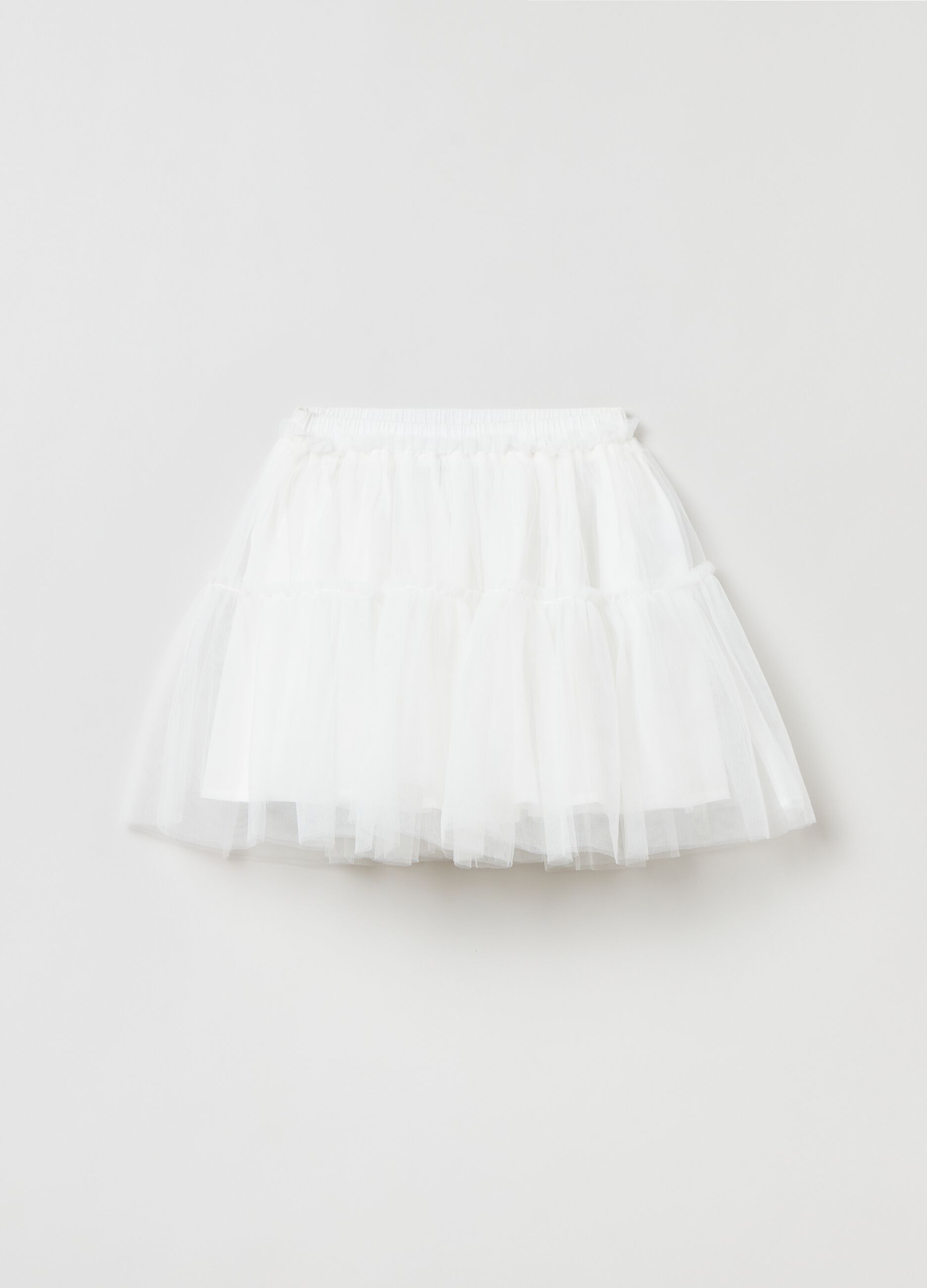 Miniskirt with tulle flounces