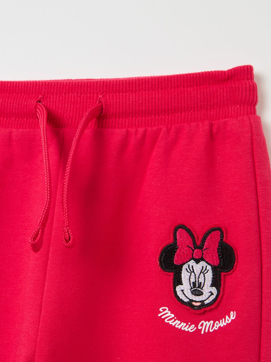 Joggers with drawstring and Minnie Mouse patch_2