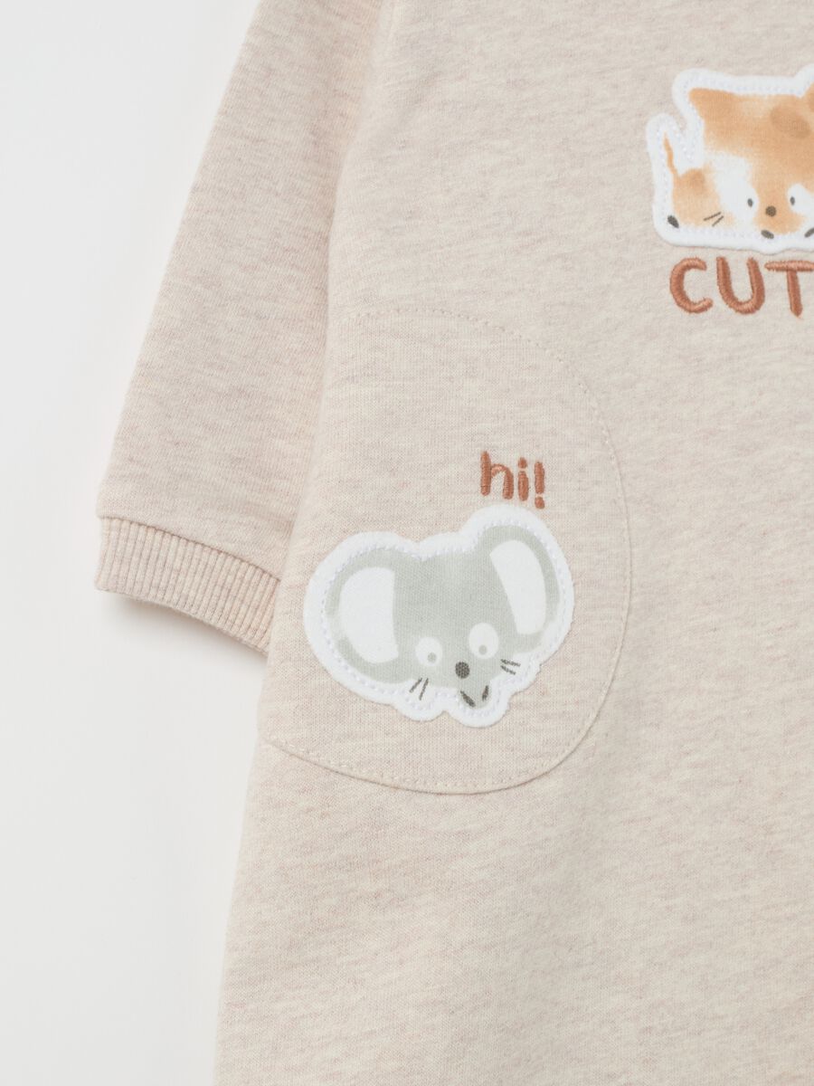 Organic cotton onesie with animals patch_2