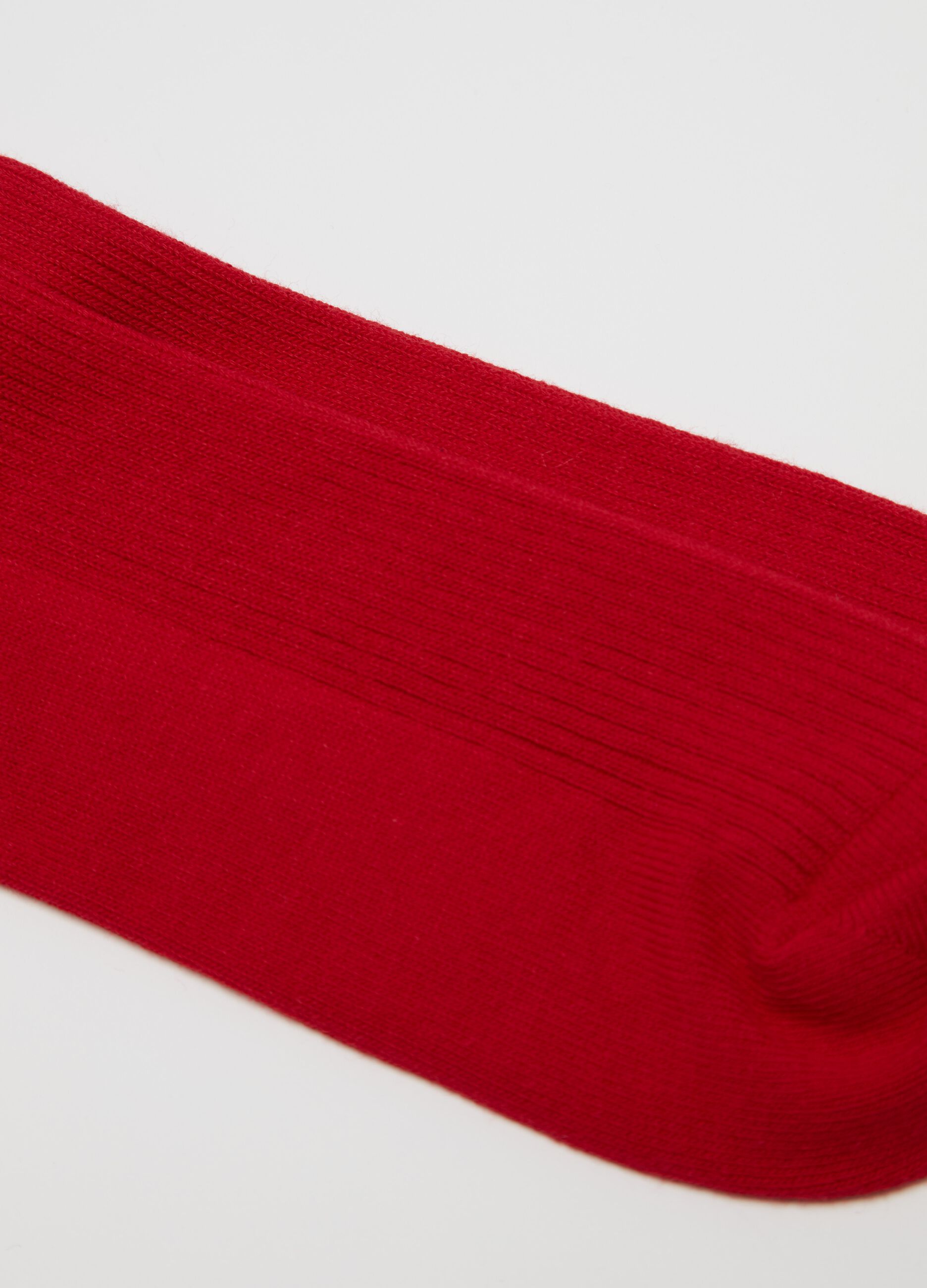 Stretch midi socks with ribbing