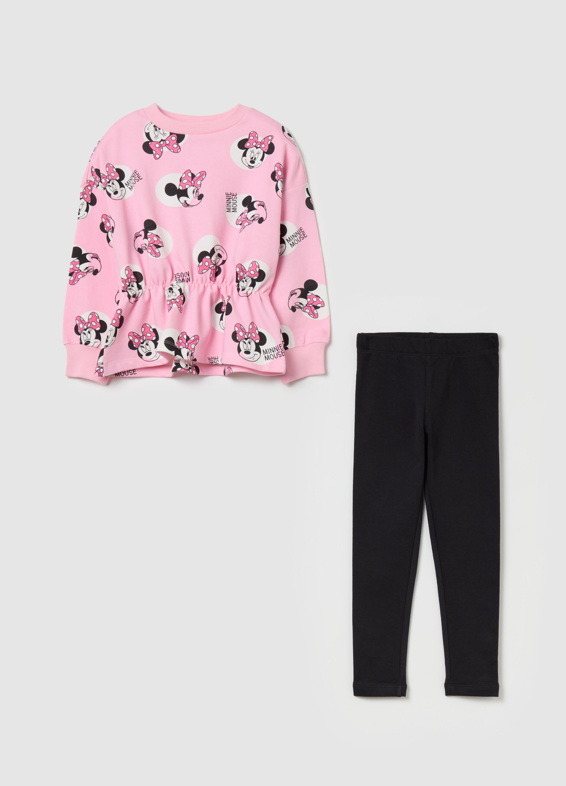 Jogging set con stampa Minnie e pois