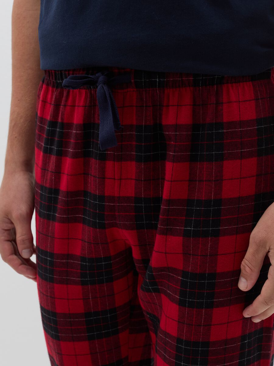 Pantalone pigiama in flanella fantasia tartan_3