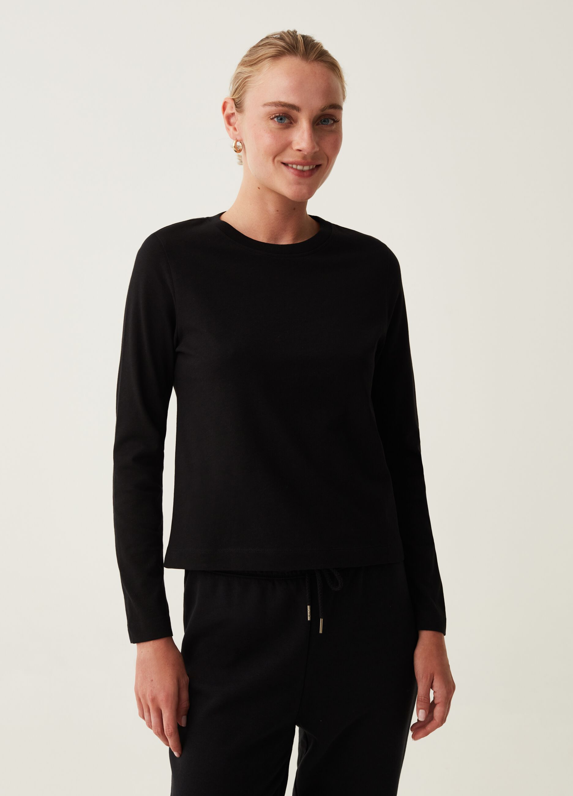 Long-sleeved T-shirt in cotton