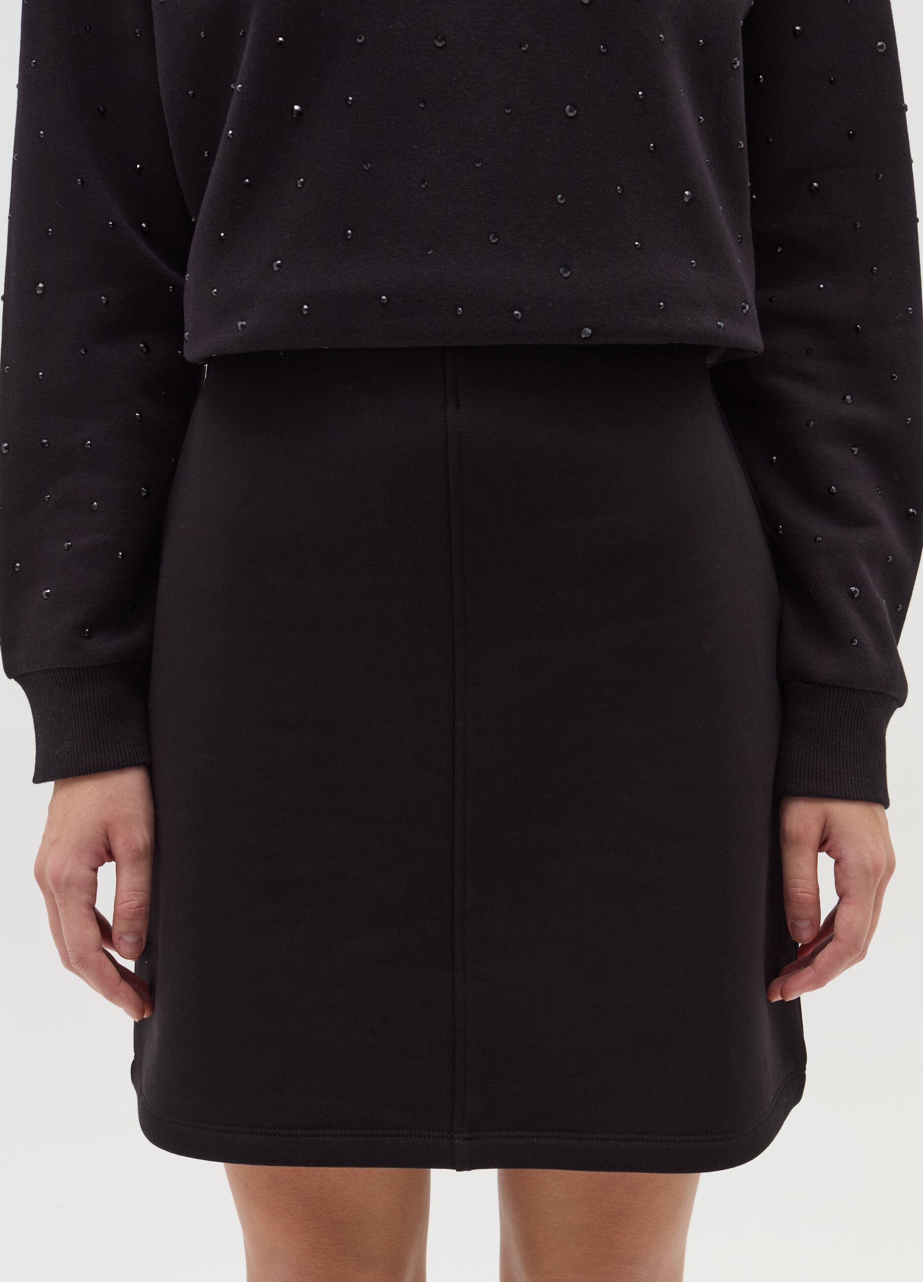 Essential high-rise miniskirt in fleece