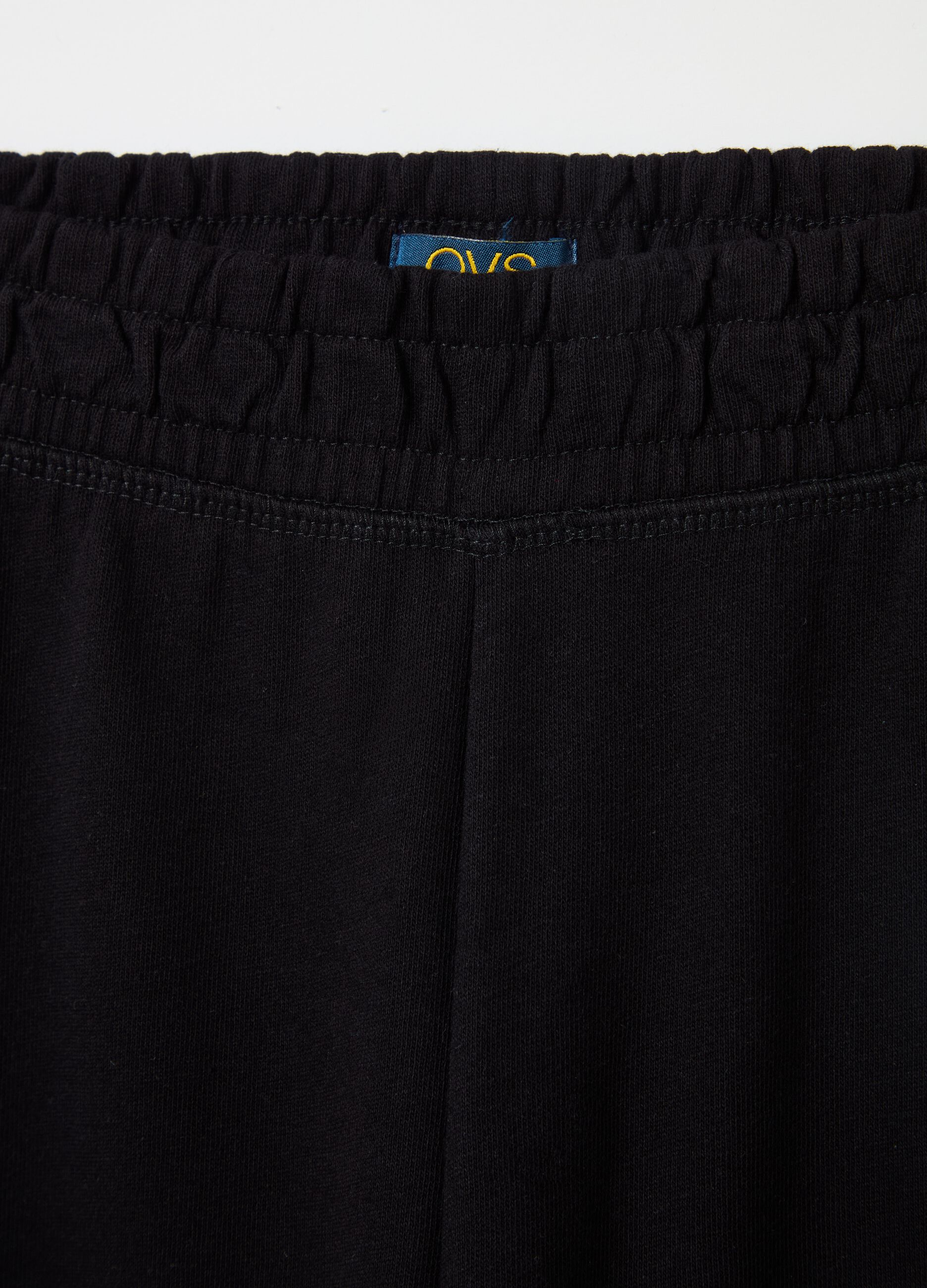 Fleece joggers with elasticated edging