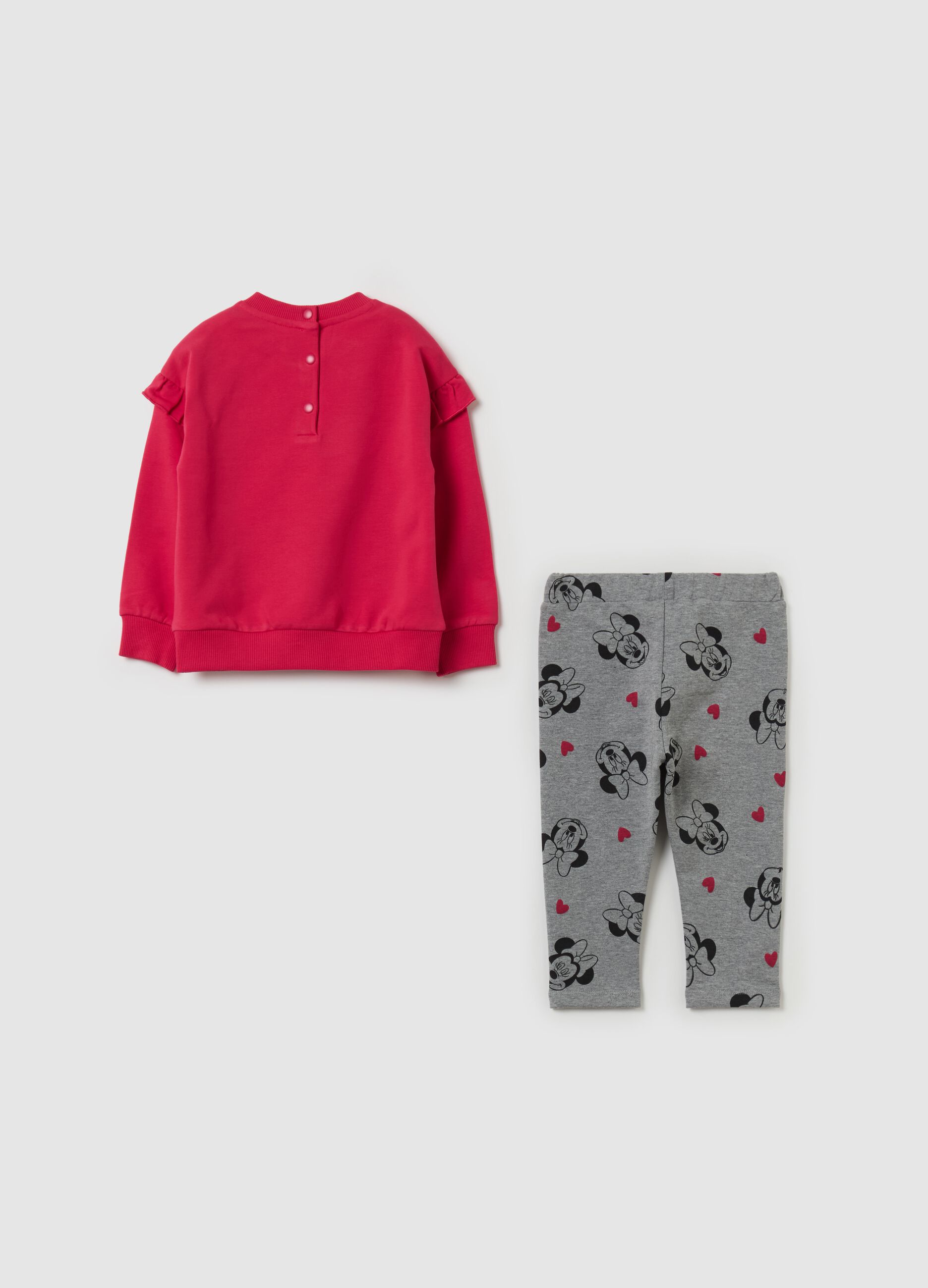 Jogging set with frills and Minnie Mouse print