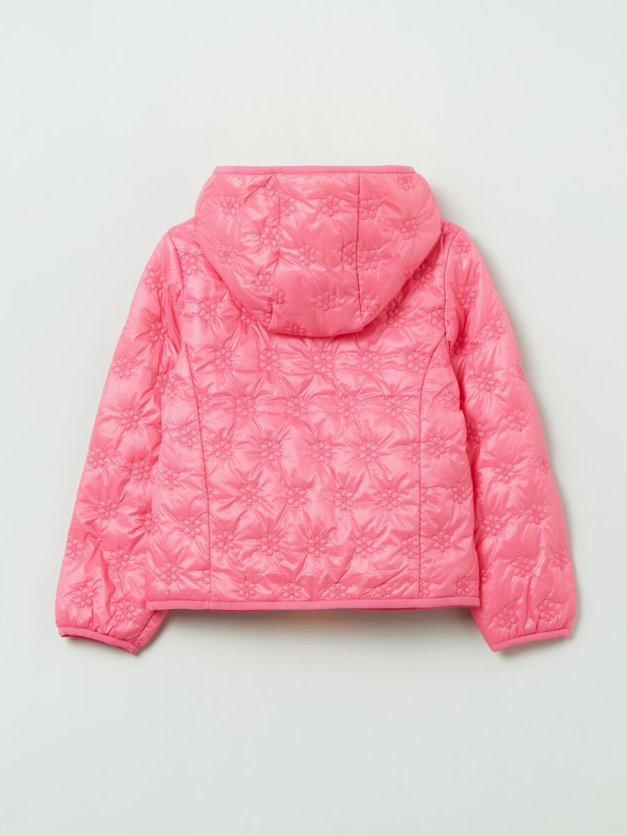 Floral quilted and padded jacket with hood_1