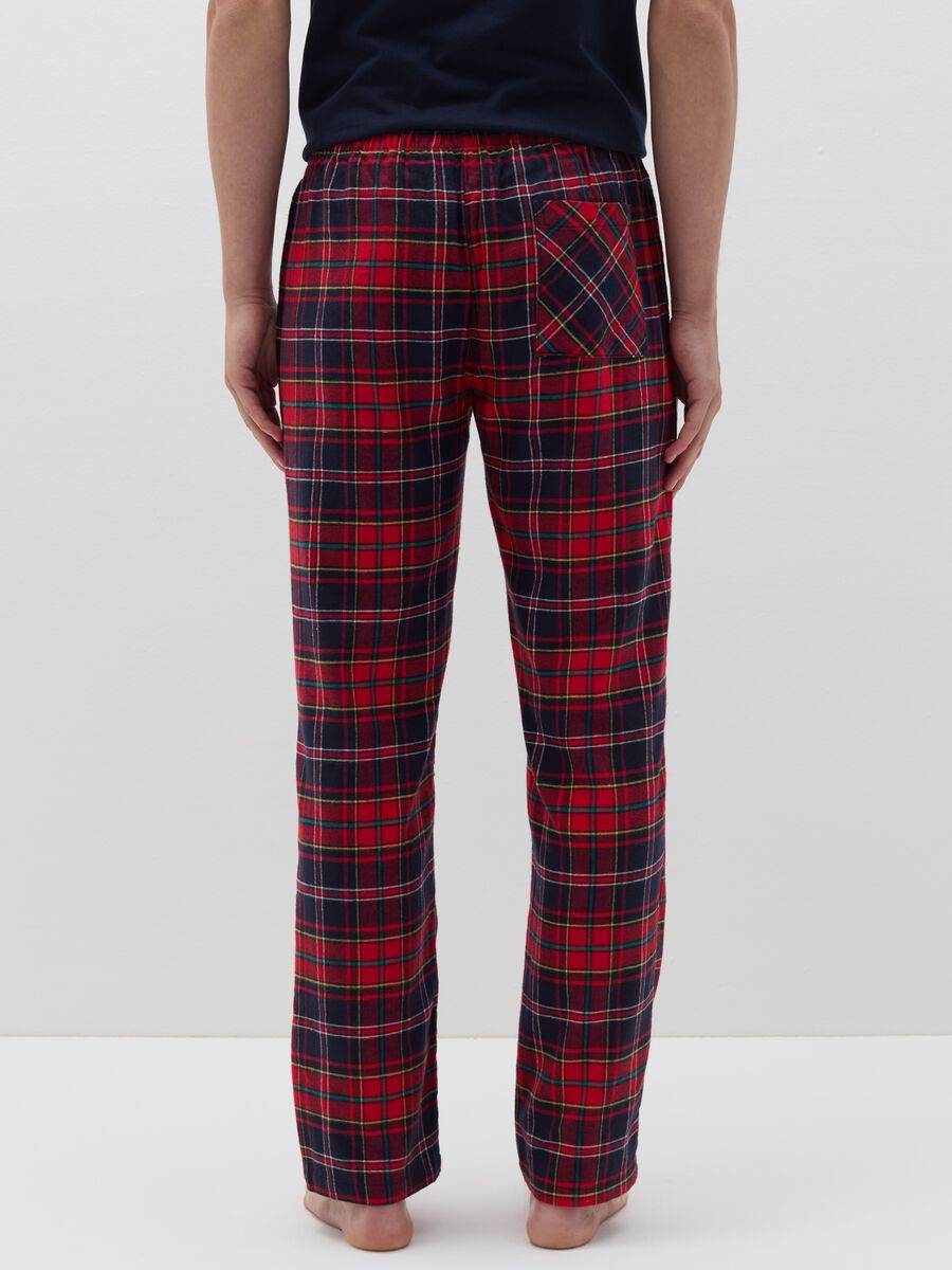 Pantalone pigiama in flanella fantasia tartan_2