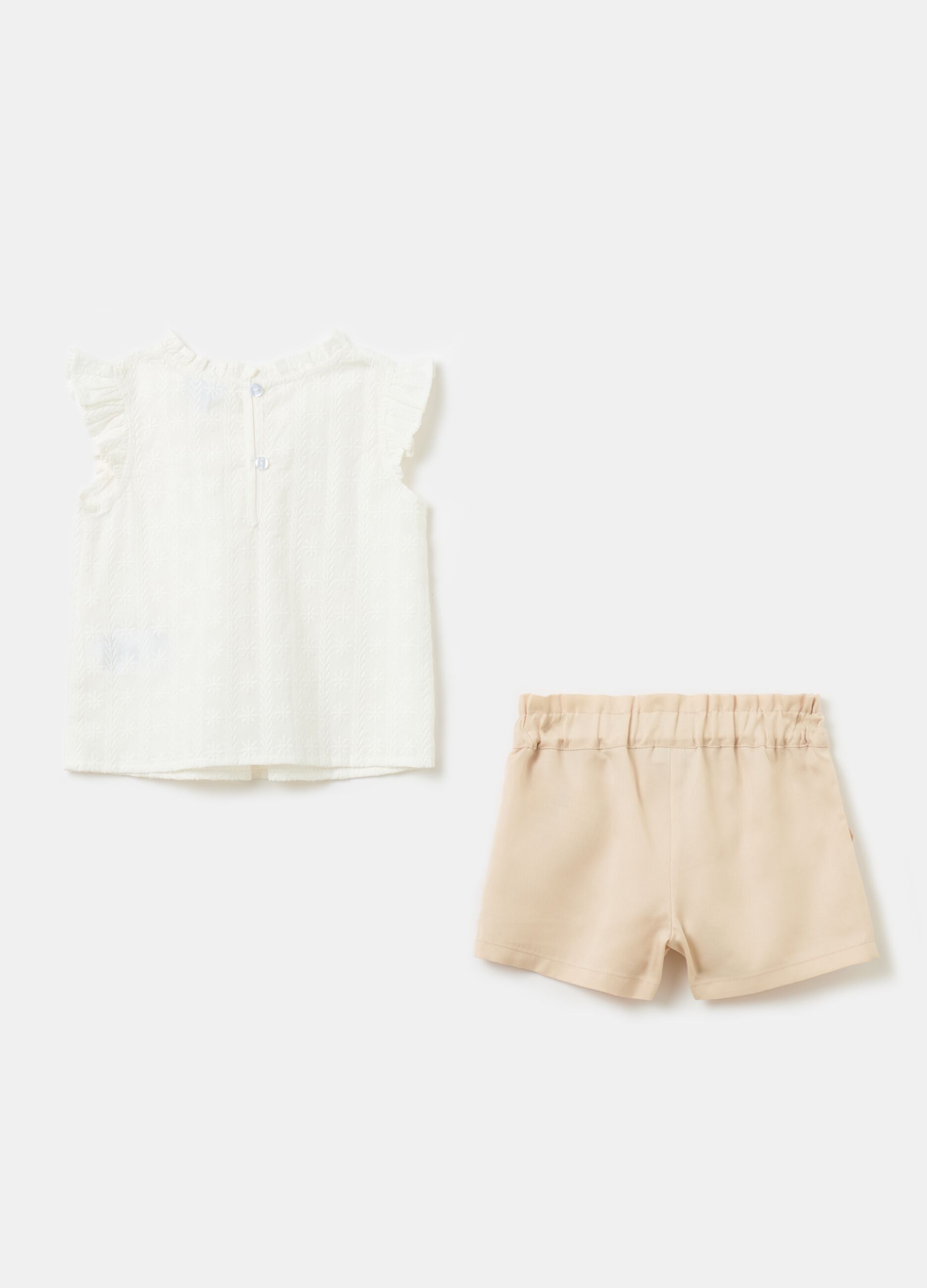 Cotton T-shirt and Lyocell shorts set