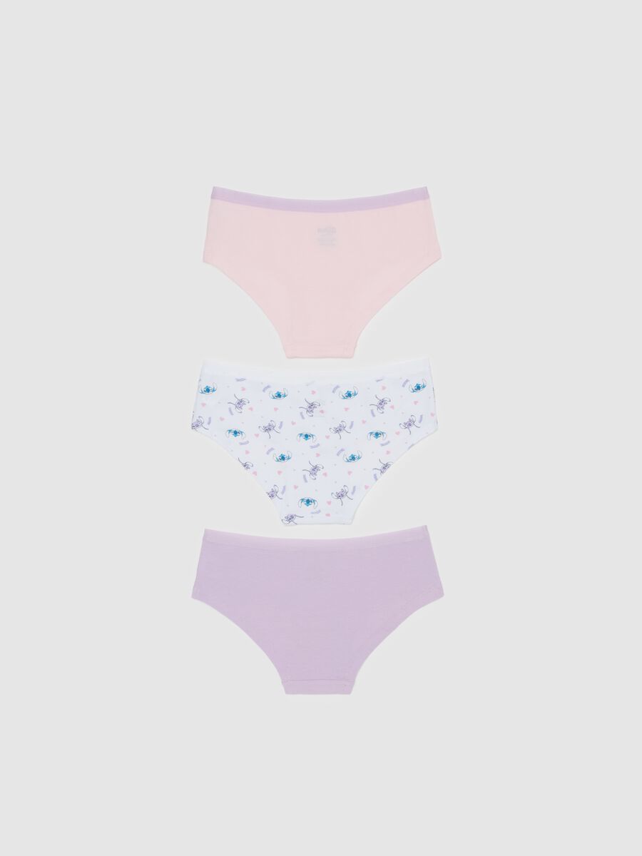 Three-pack French knickers in organic cotton with Stitch print_1