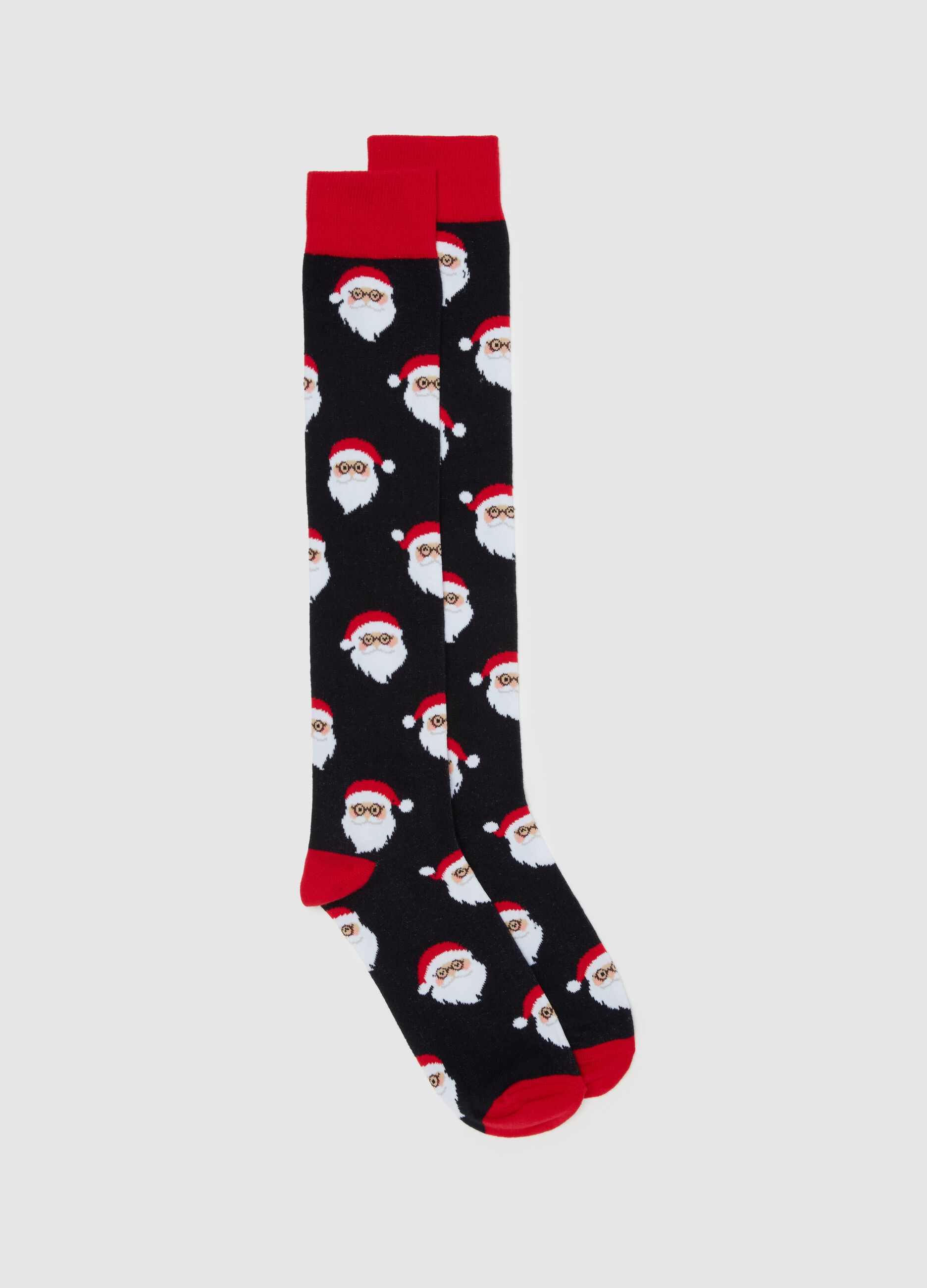 Long socks with Father Christmas design