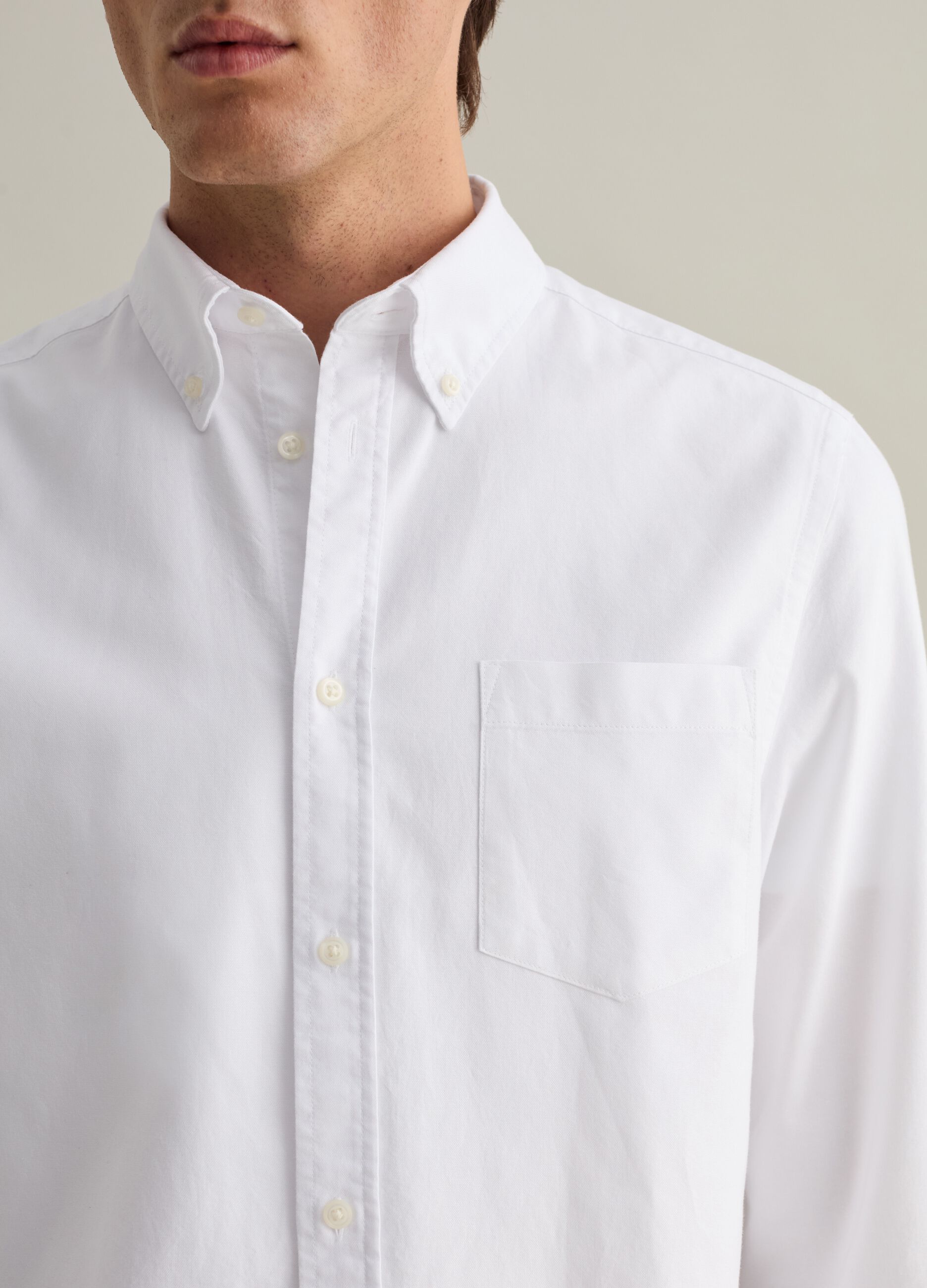 Oxford cotton shirt with button-down collar