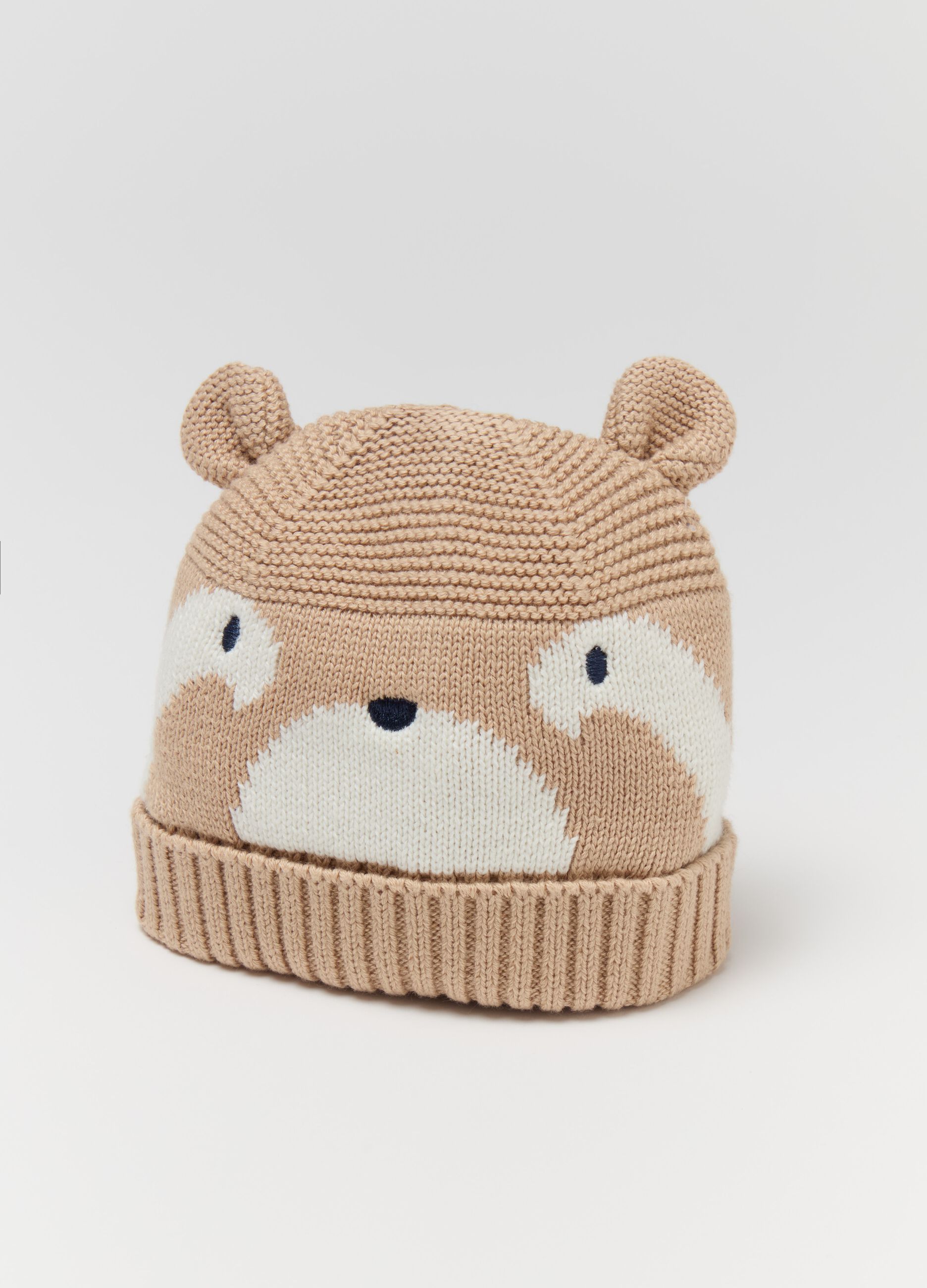 Knitted hat with ear flaps