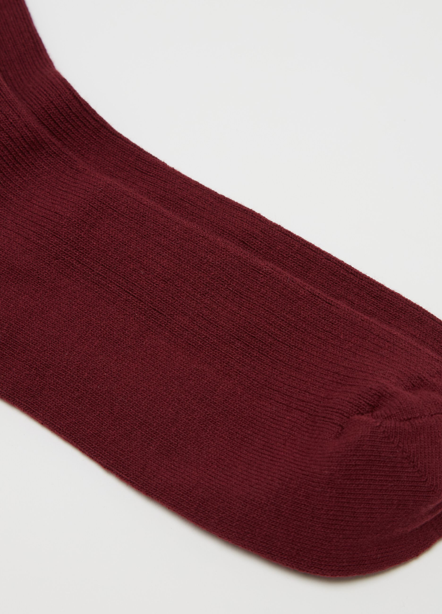 Stretch midi socks with ribbing