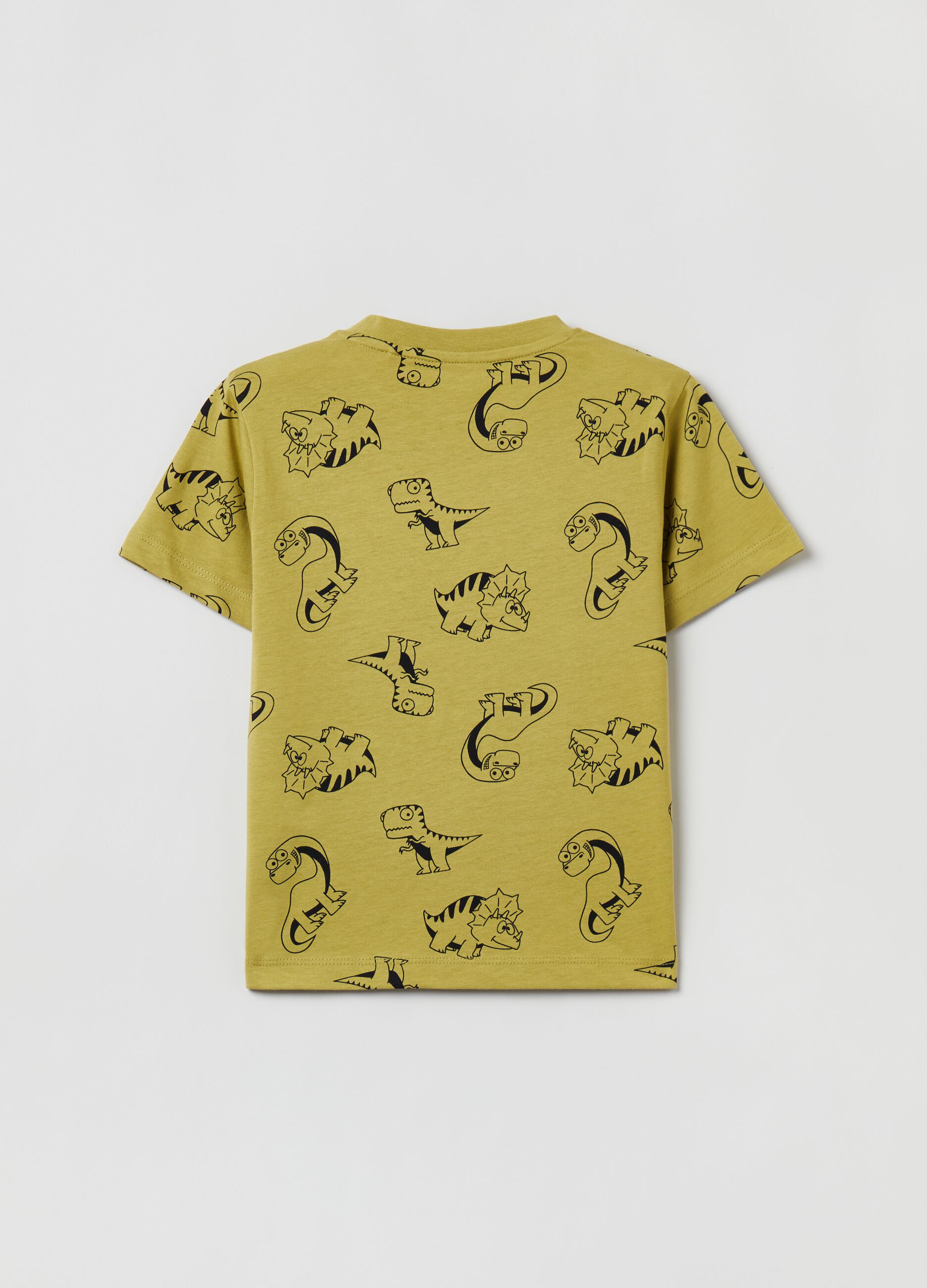 T-shirt with all-over dinosaurs print