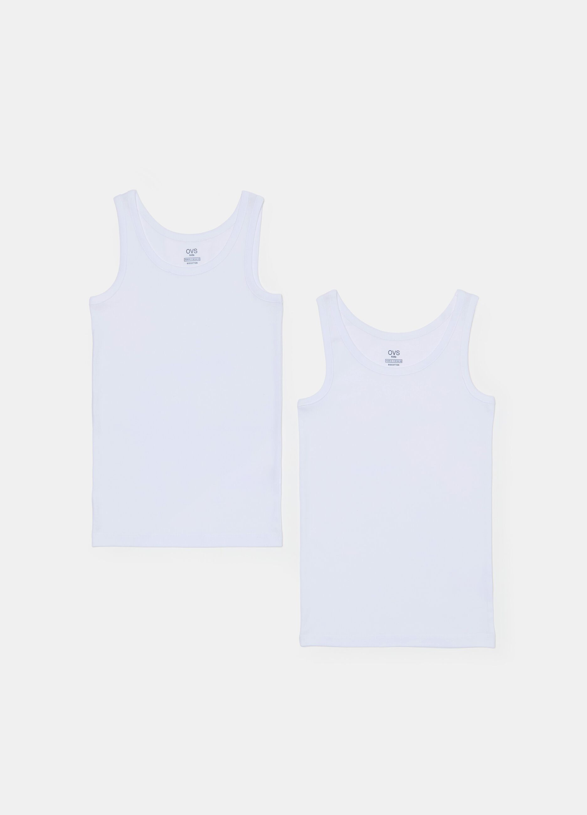 Two-pack racerback vests with ribbed edging