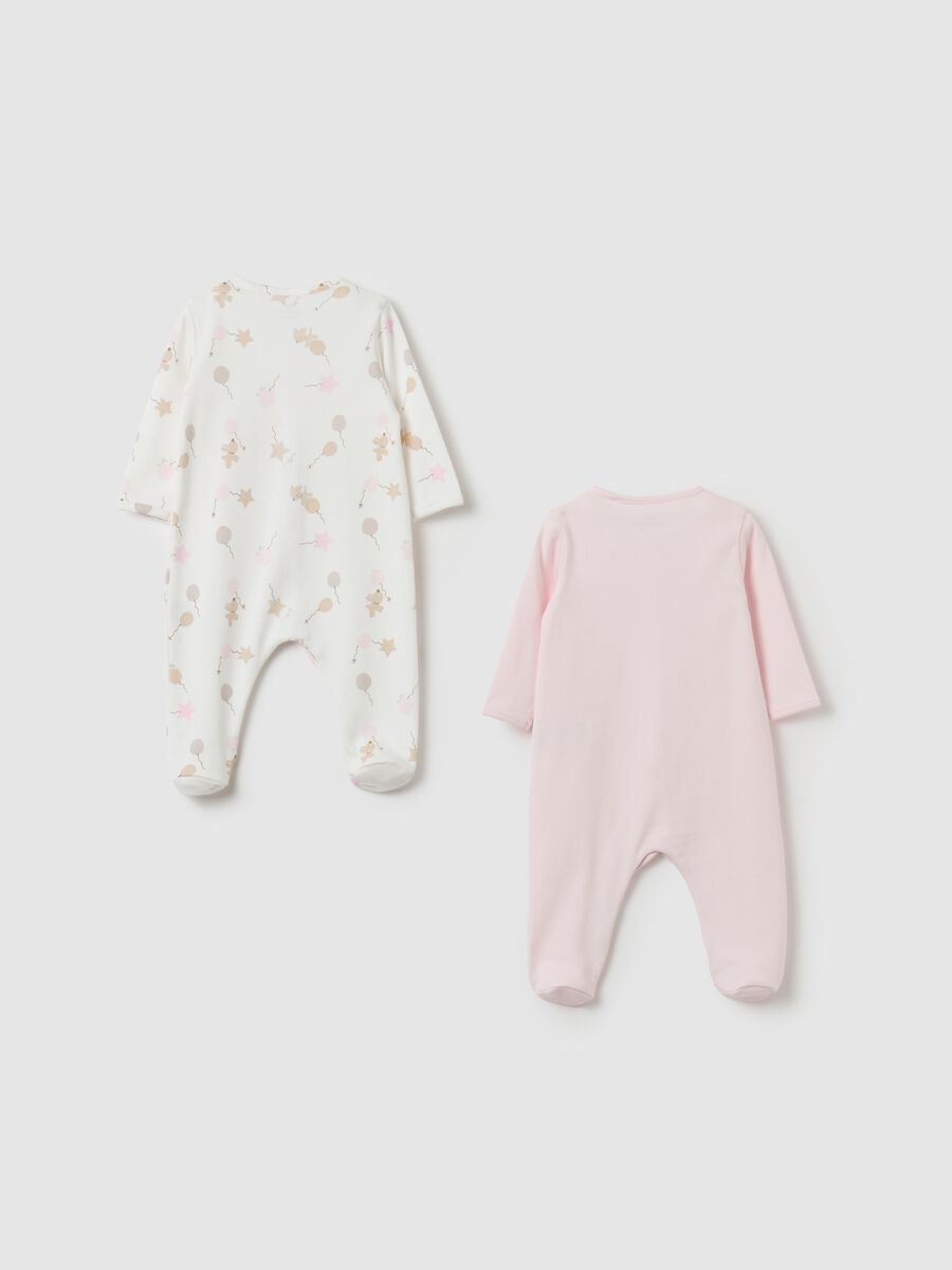 Two-pack onesies in organic cotton with feet_1