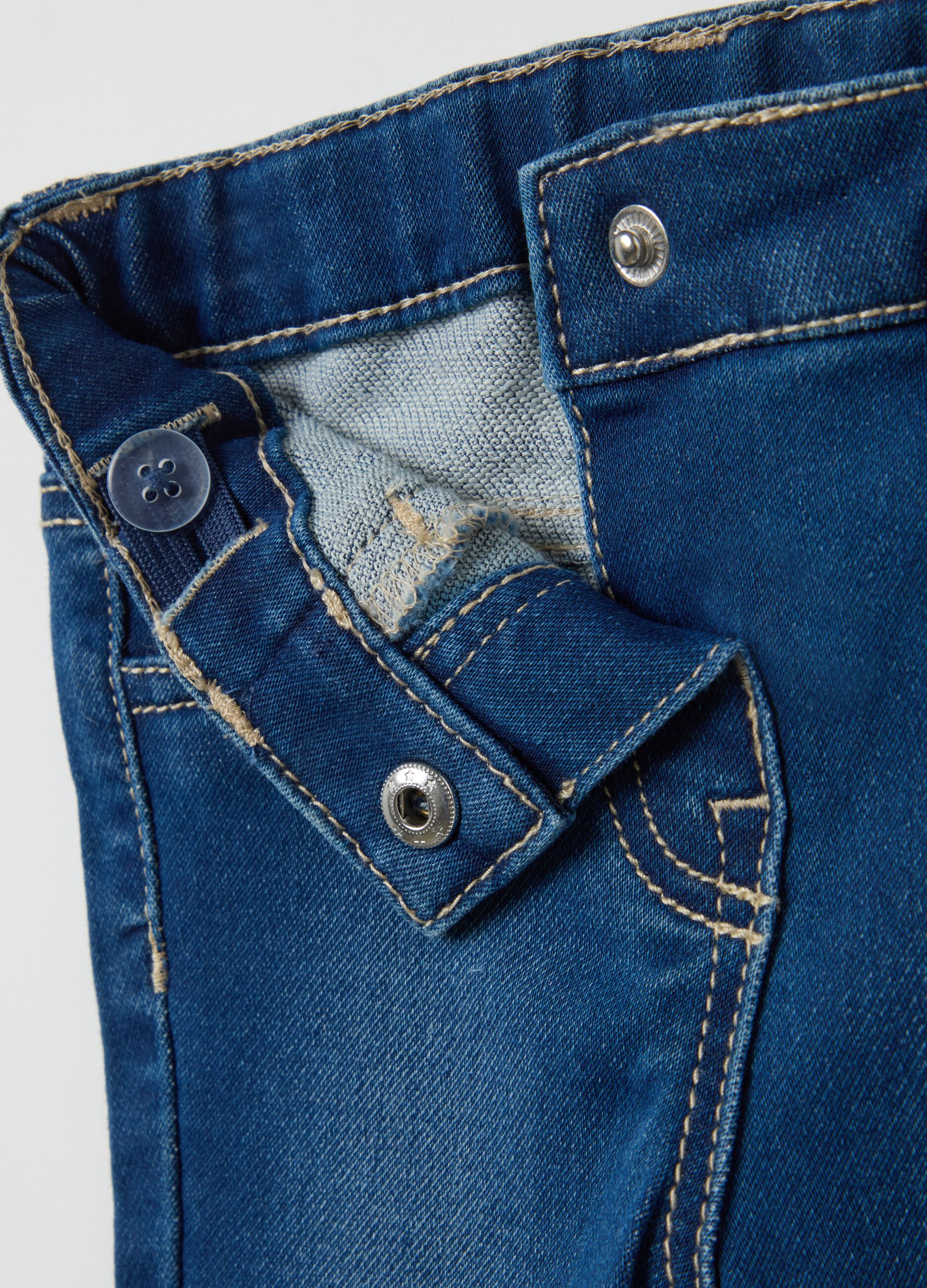 Flare-fit jeans in French terry with pockets