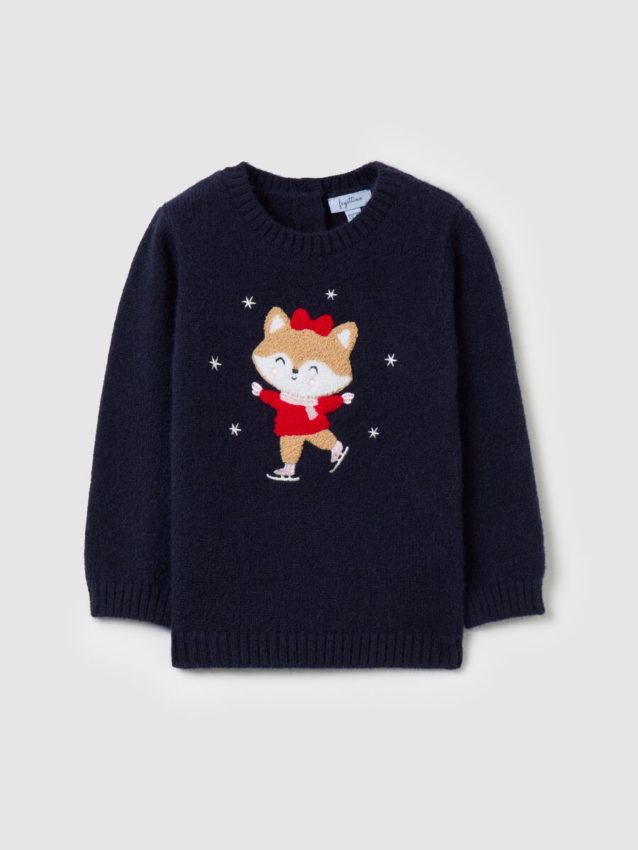 Pullover with fox skater design_0