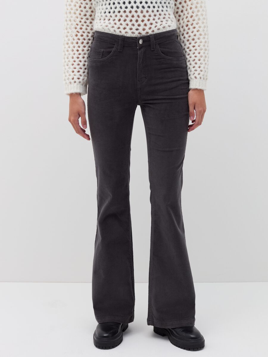 Flare-fit trousers in corduroy_1