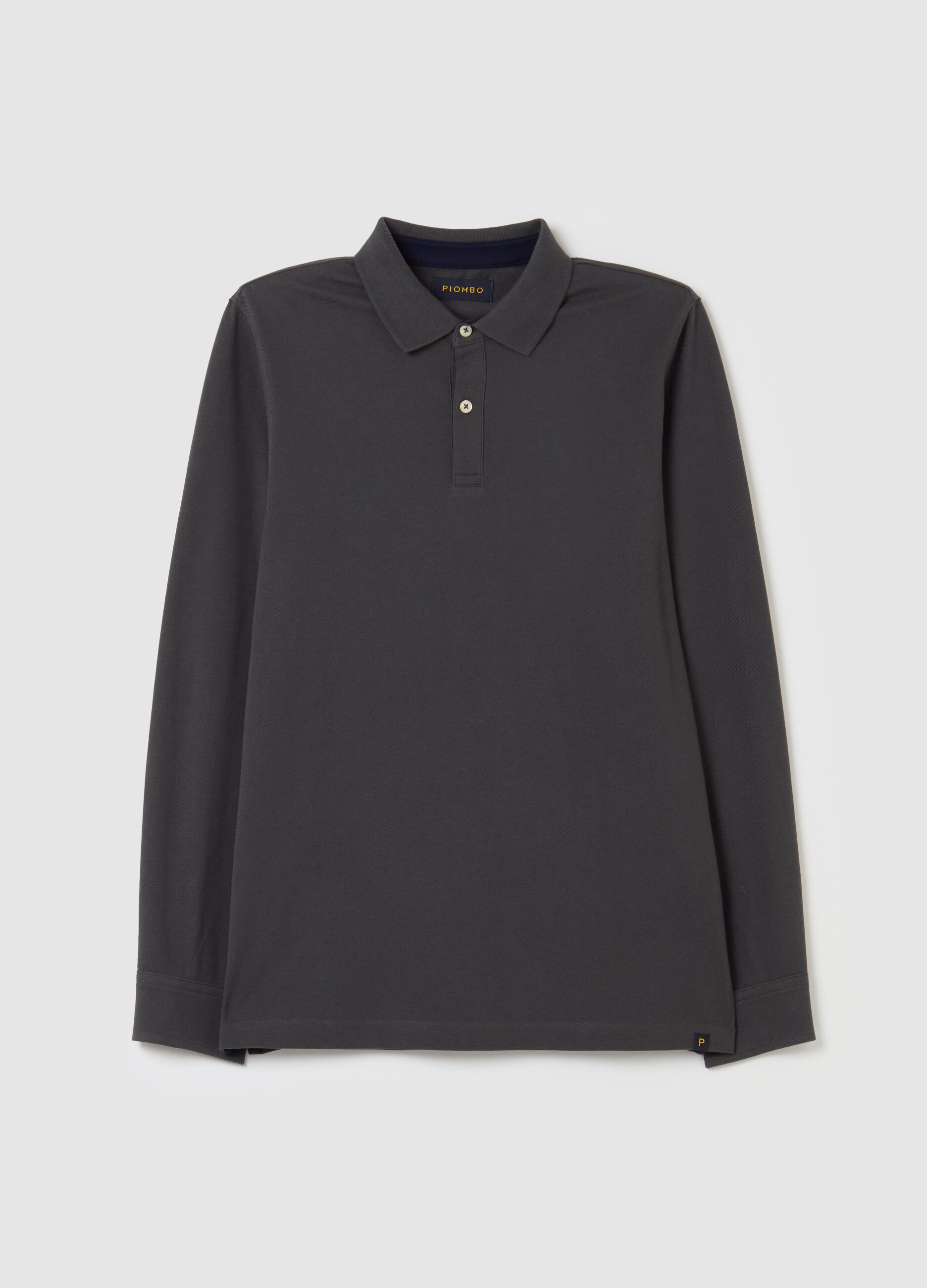 Long-sleeved polo shirt in piquet