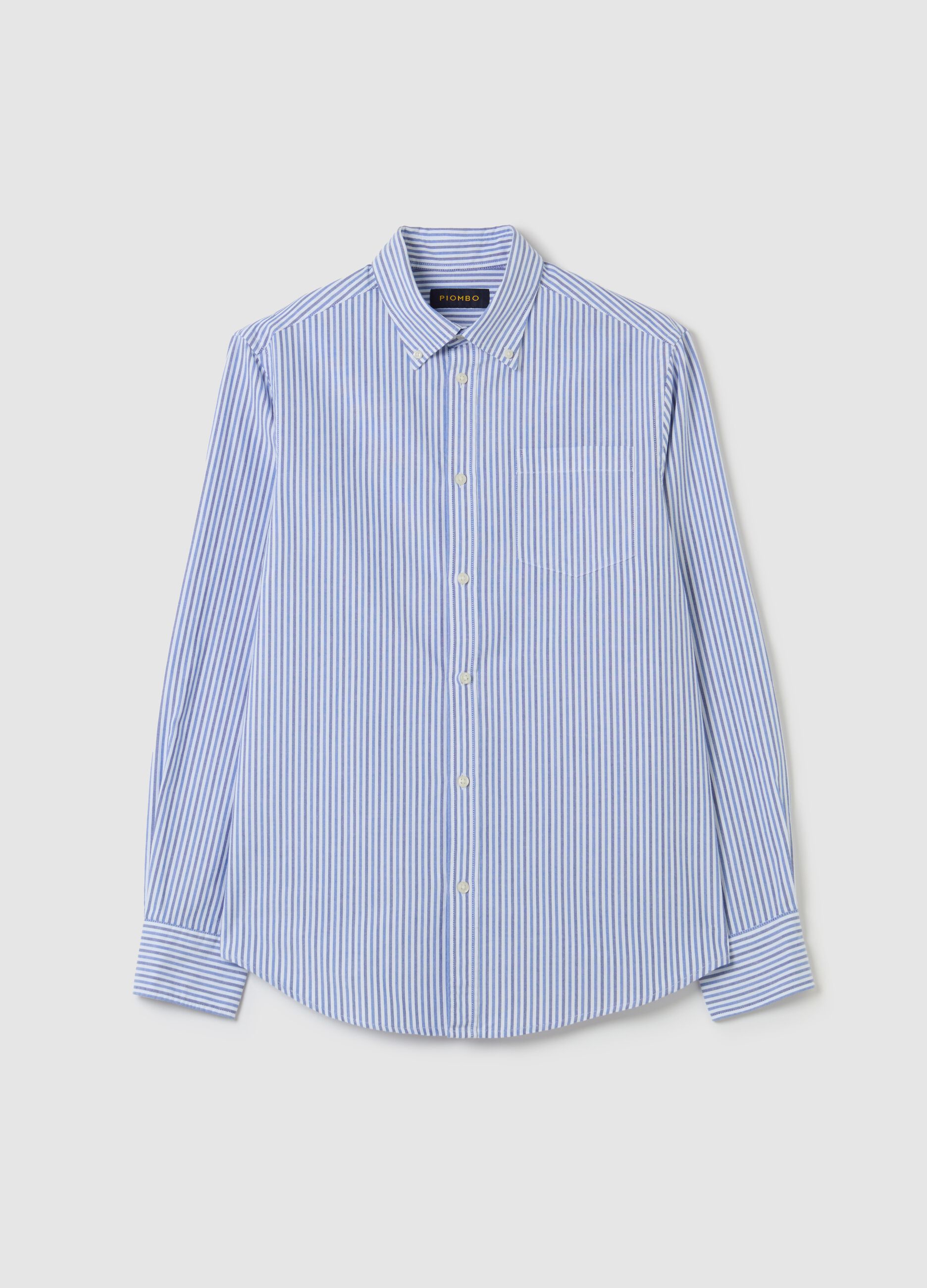 Regular-fit shirt in striped Oxford cotton