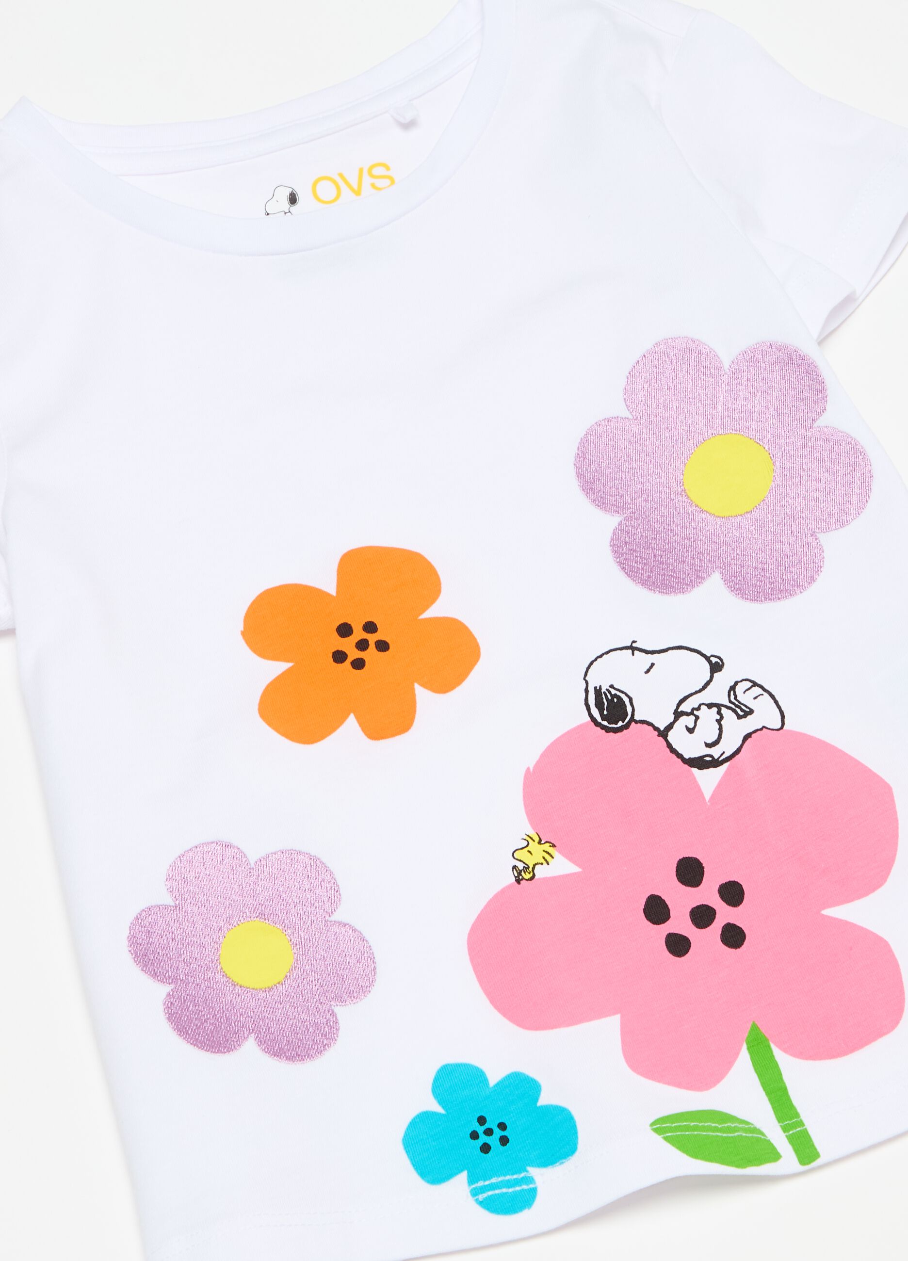 Camiseta de algodón orgánico estampado Snoopy