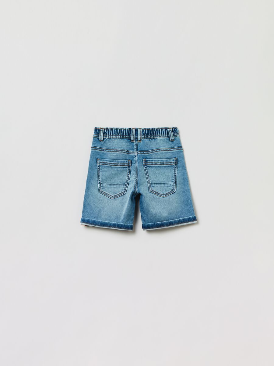 Denim shorts with drawstring_1