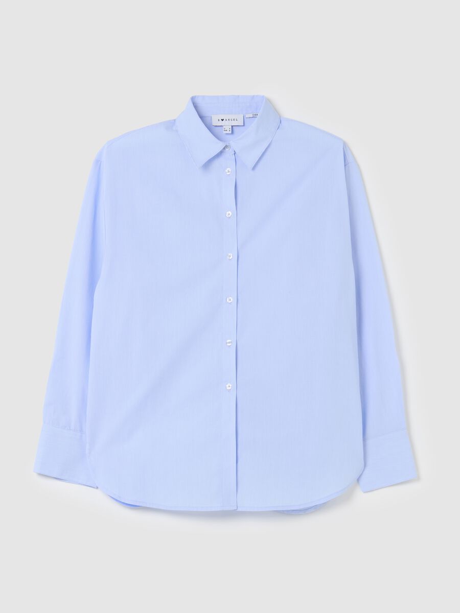 Oversize shirt in poplin with thin stripes_4