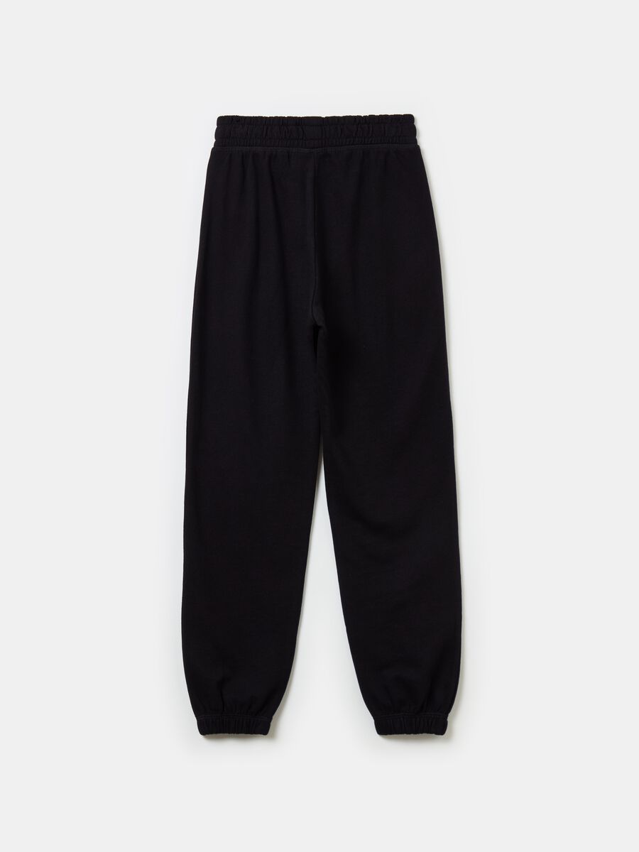 Fleece joggers with elasticated edging_1